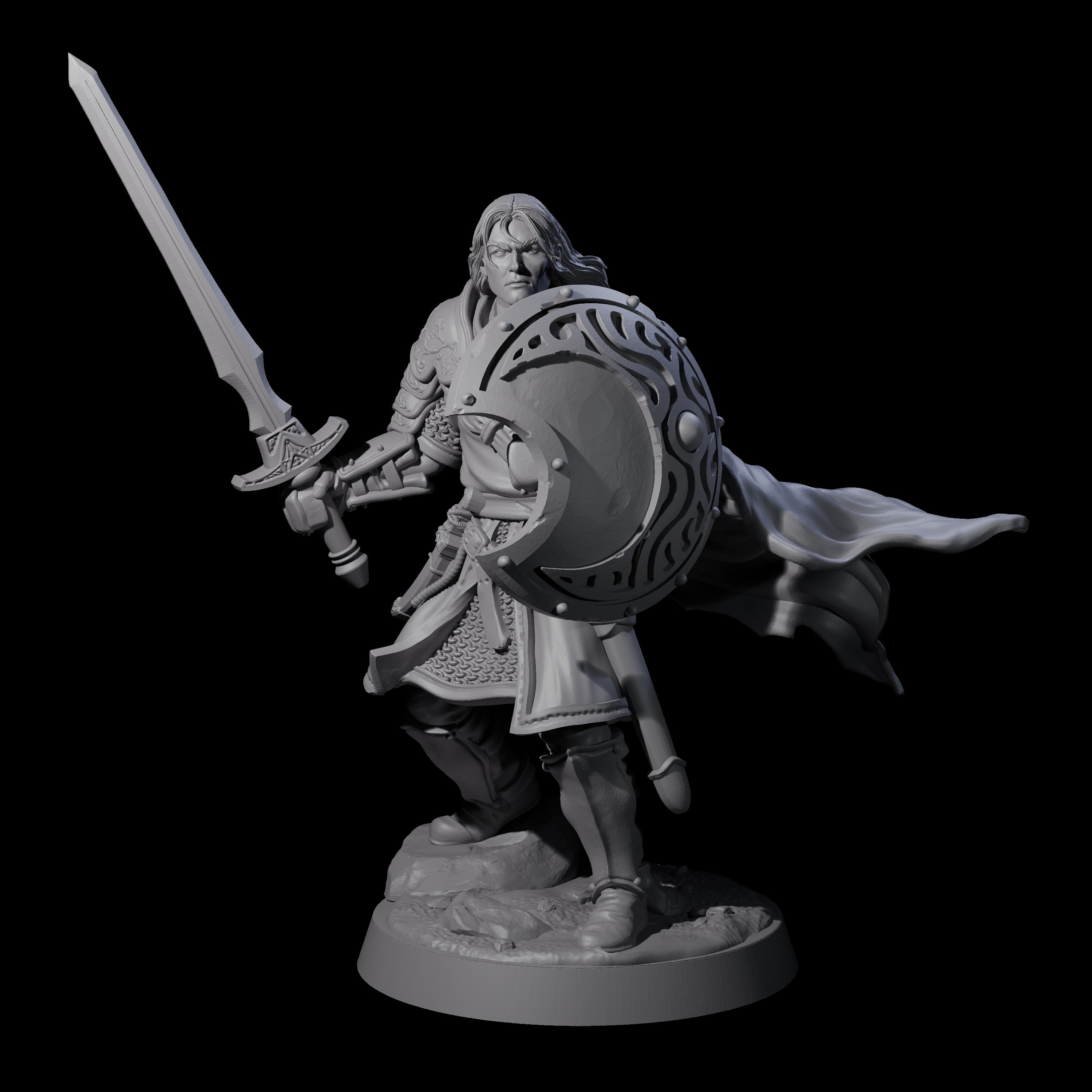 Black Moon Knight Miniature for Dungeons and Dragons, Pathfinder or other TTRPGs