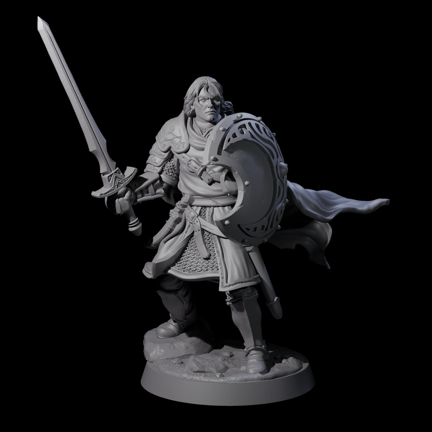 Black Moon Knight Miniature for Dungeons and Dragons, Pathfinder or other TTRPGs