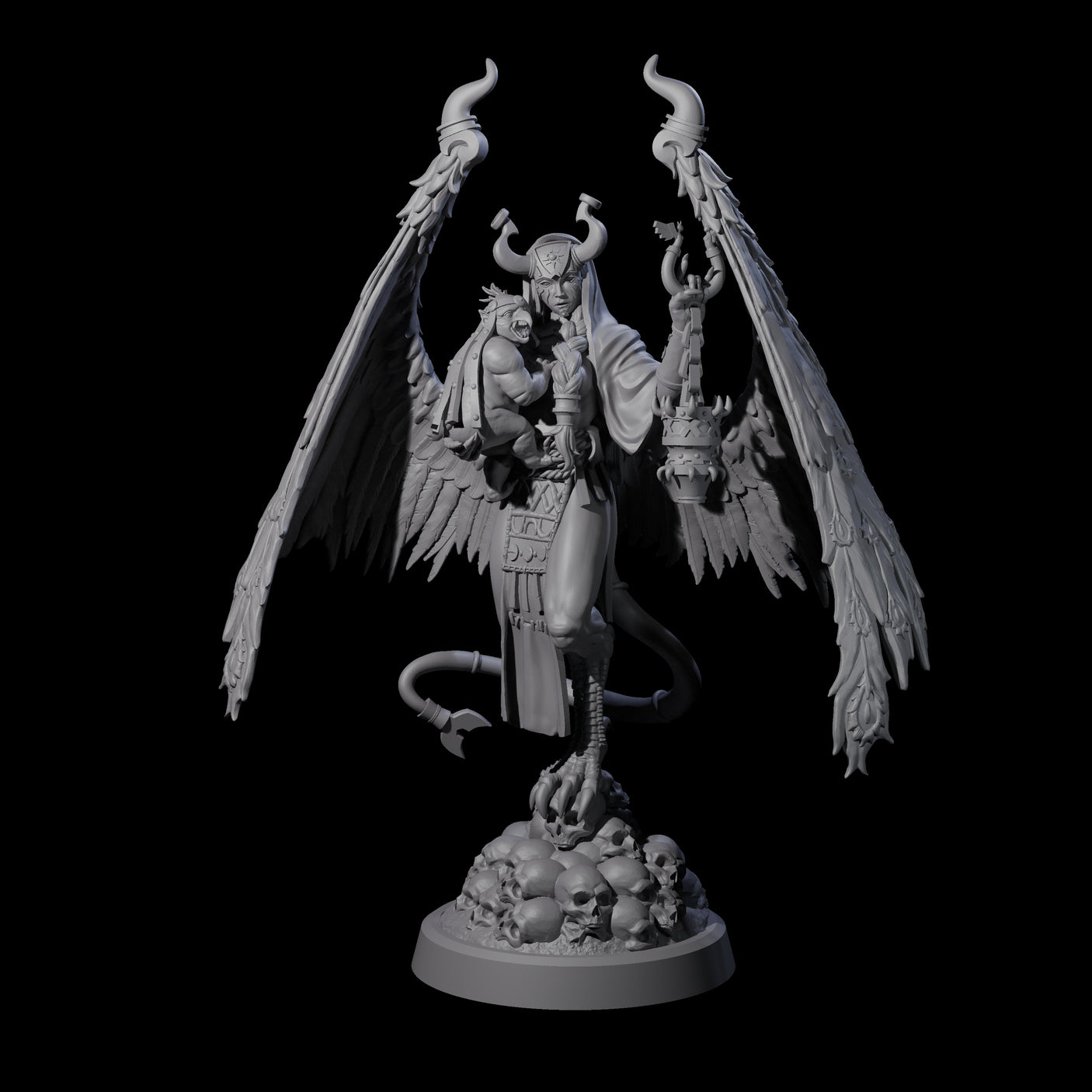 Blasphemous Demon Priestess Miniature for Dungeons and Dragons, Pathfinder or other TTRPGs