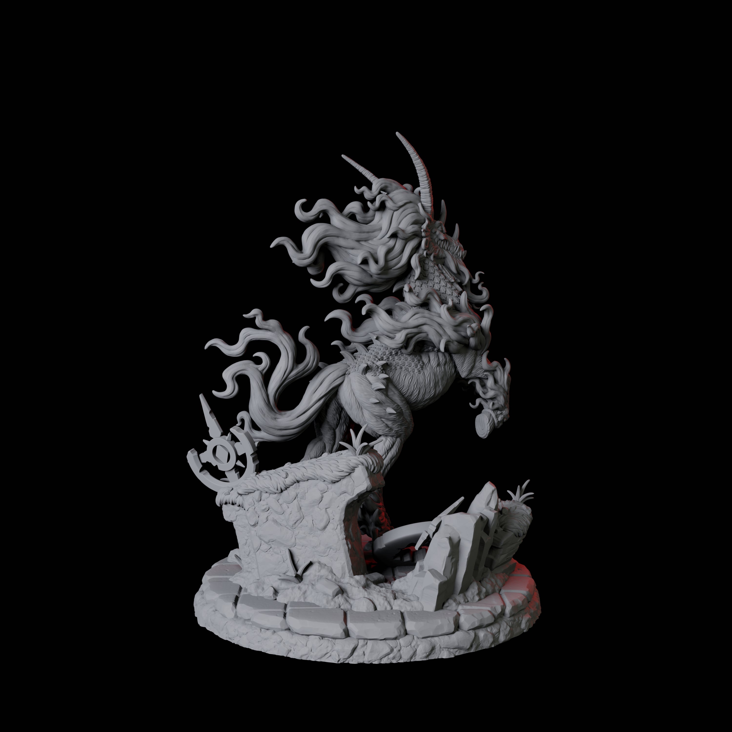 Blazing Nightmare Miniature for Dungeons and Dragons, Pathfinder or other TTRPGs
