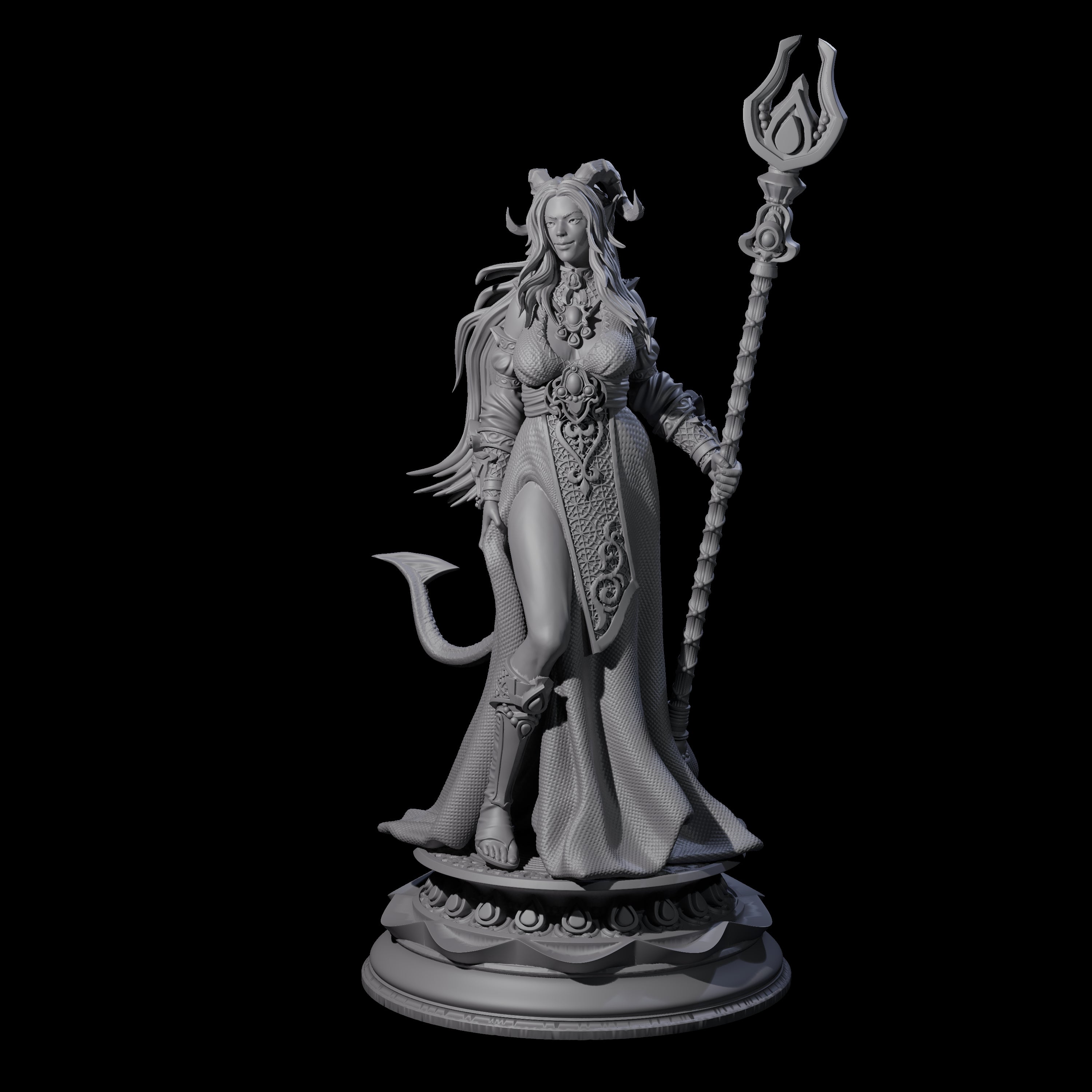 Blessed Tiefling Wizard Miniature for Dungeons and Dragons, Pathfinder or other TTRPGs