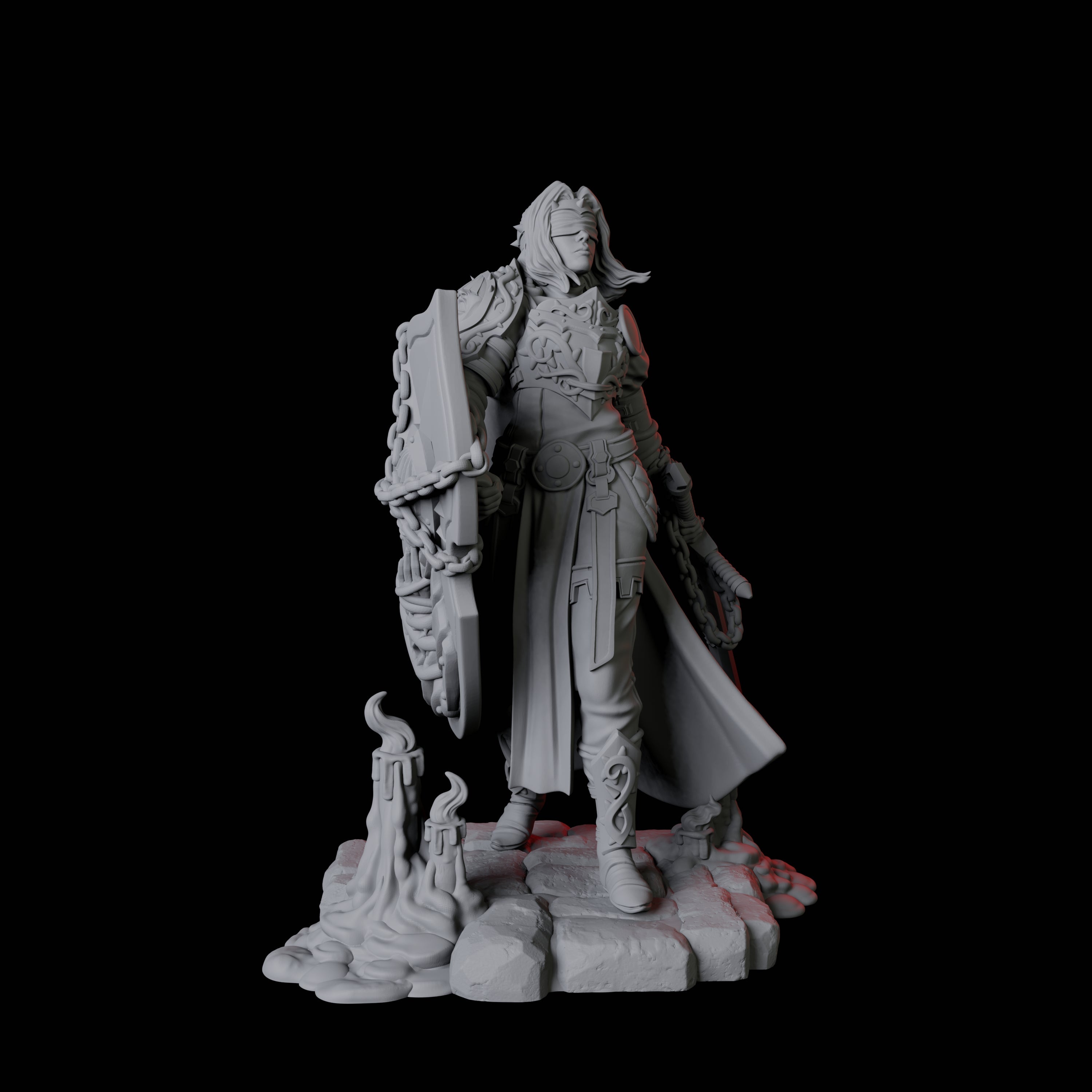 Blind Paladin Miniature for Dungeons and Dragons, Pathfinder or other TTRPGs