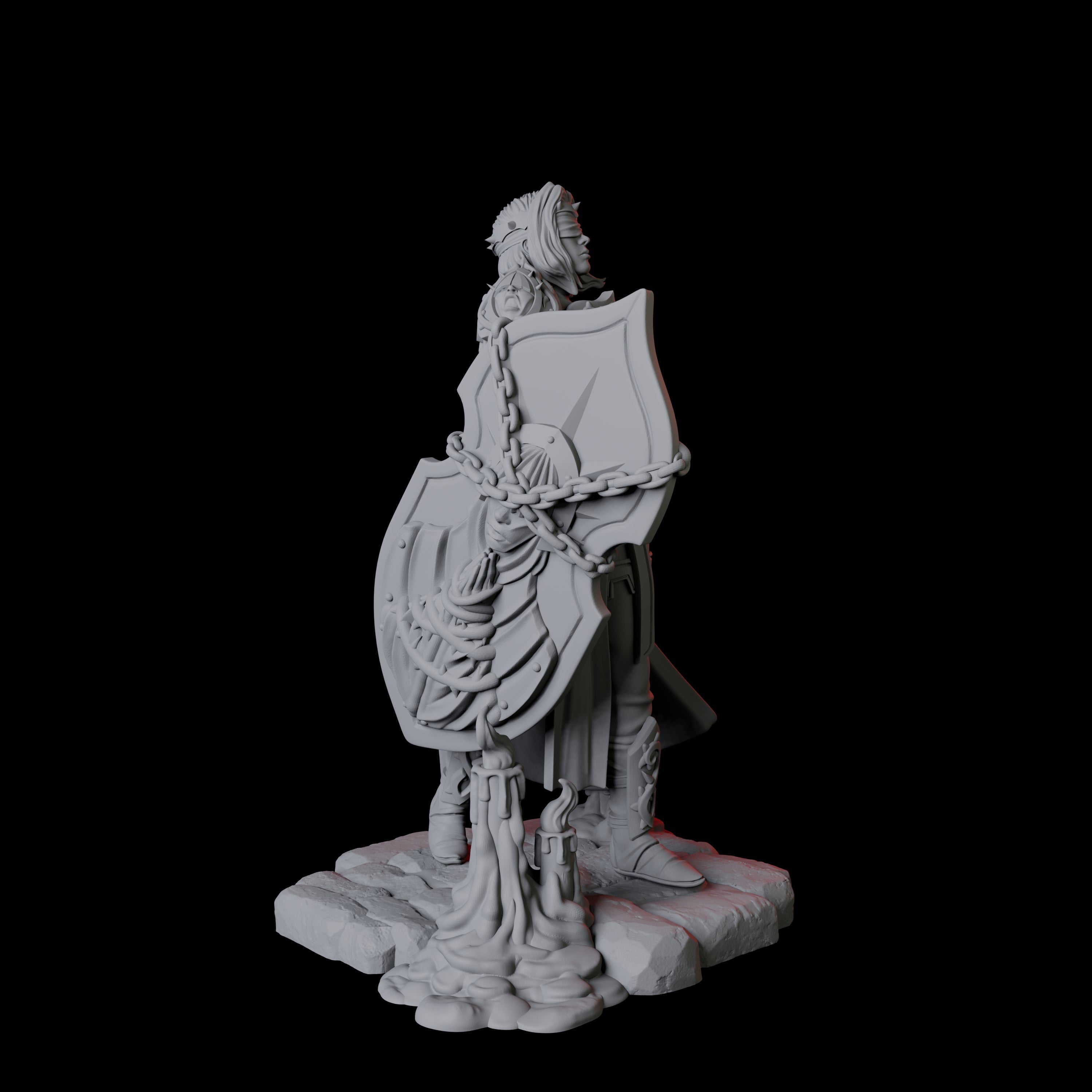 Blind Paladin Miniature for Dungeons and Dragons, Pathfinder or other TTRPGs