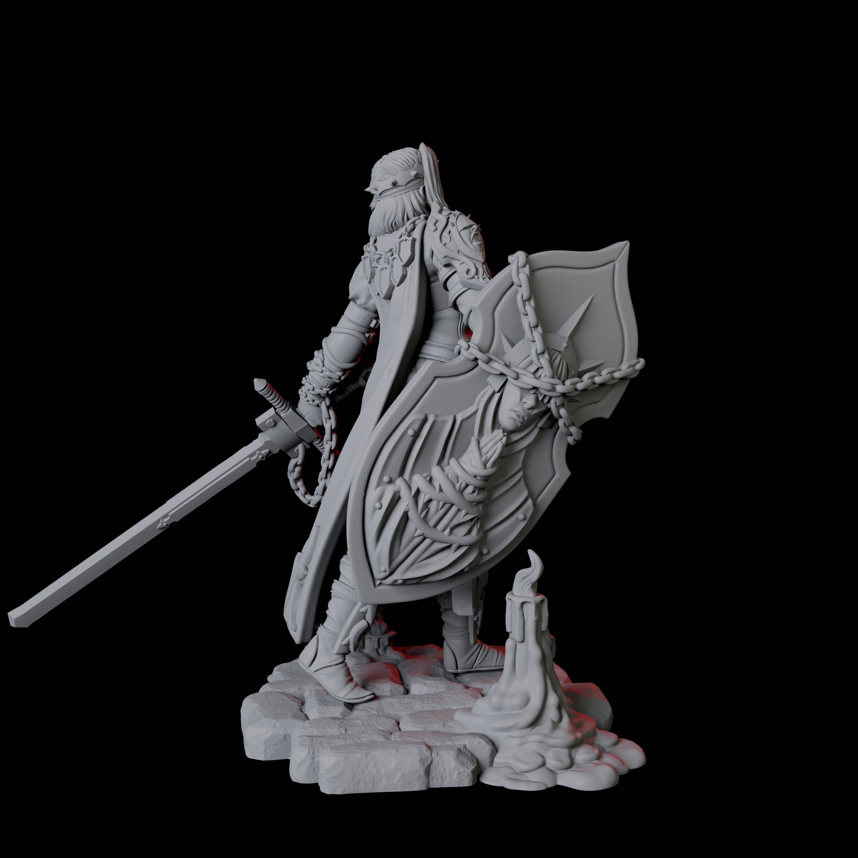 Blind Paladin Miniature for Dungeons and Dragons, Pathfinder or other TTRPGs