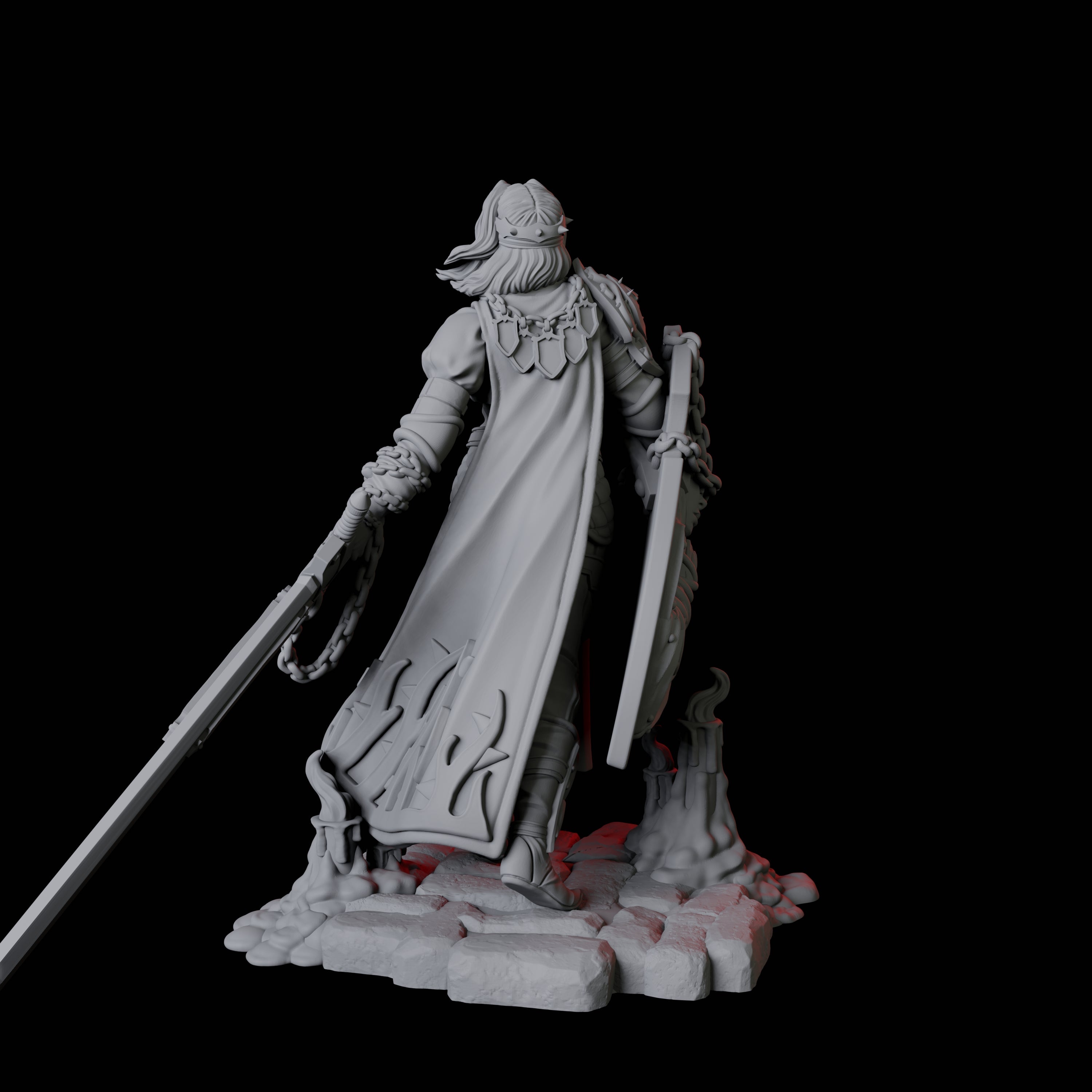 Blind Paladin Miniature for Dungeons and Dragons, Pathfinder or other TTRPGs