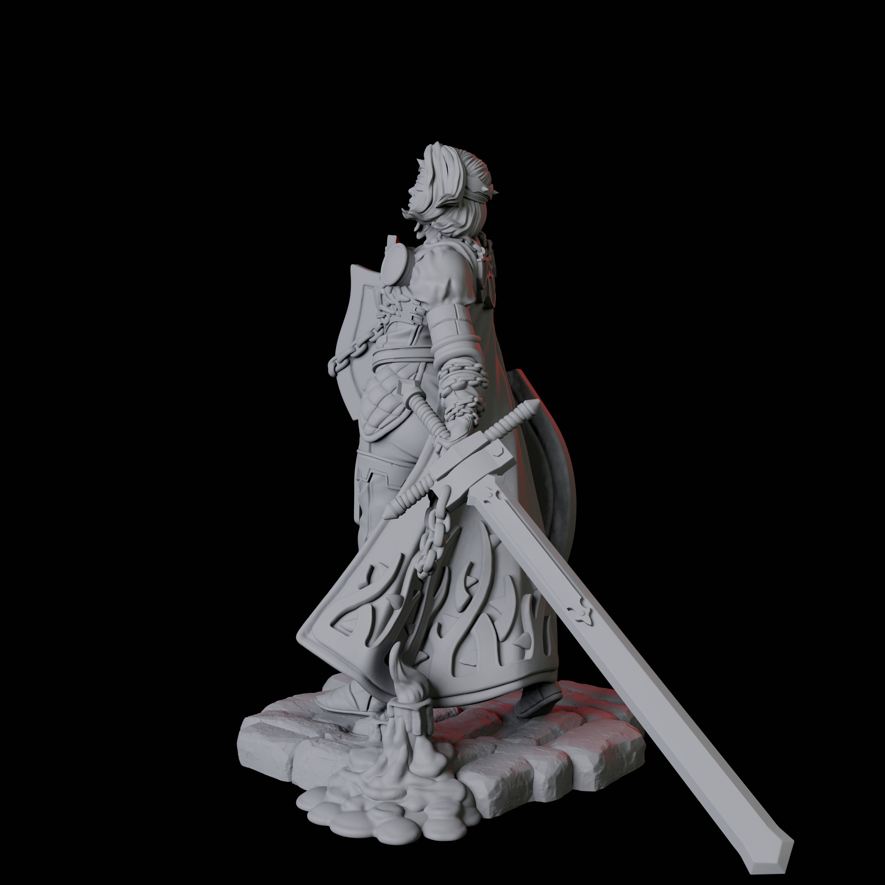 Blind Paladin Miniature for Dungeons and Dragons, Pathfinder or other TTRPGs