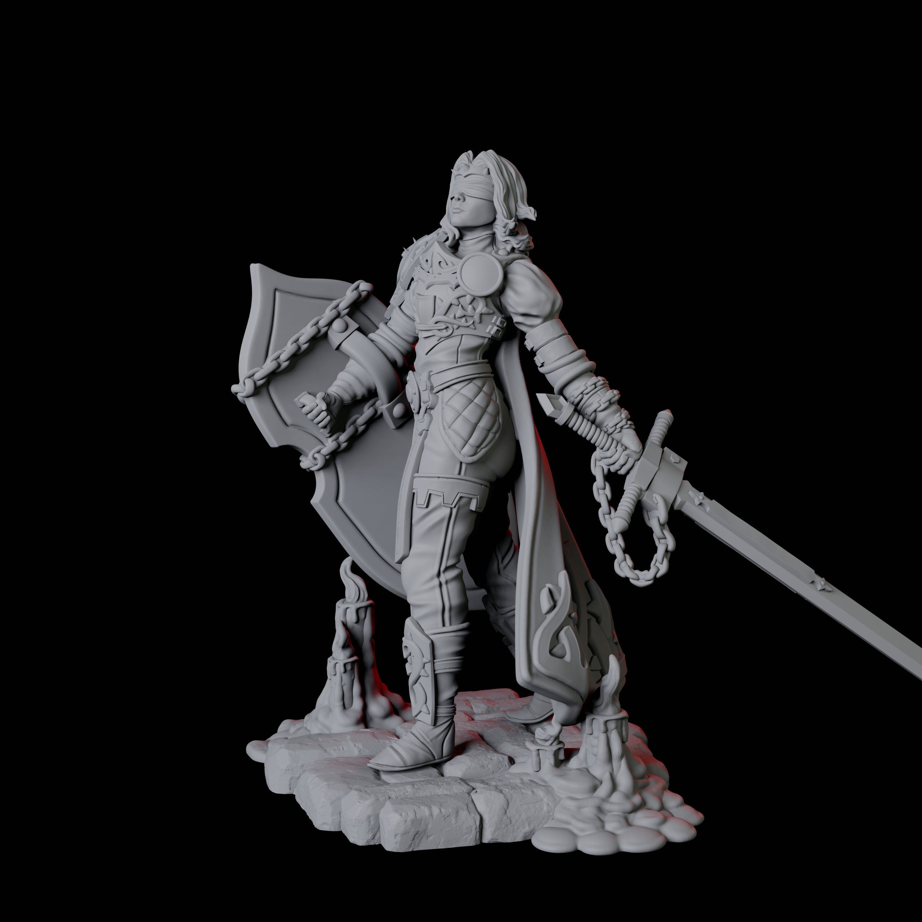 Blind Paladin Miniature for Dungeons and Dragons, Pathfinder or other TTRPGs