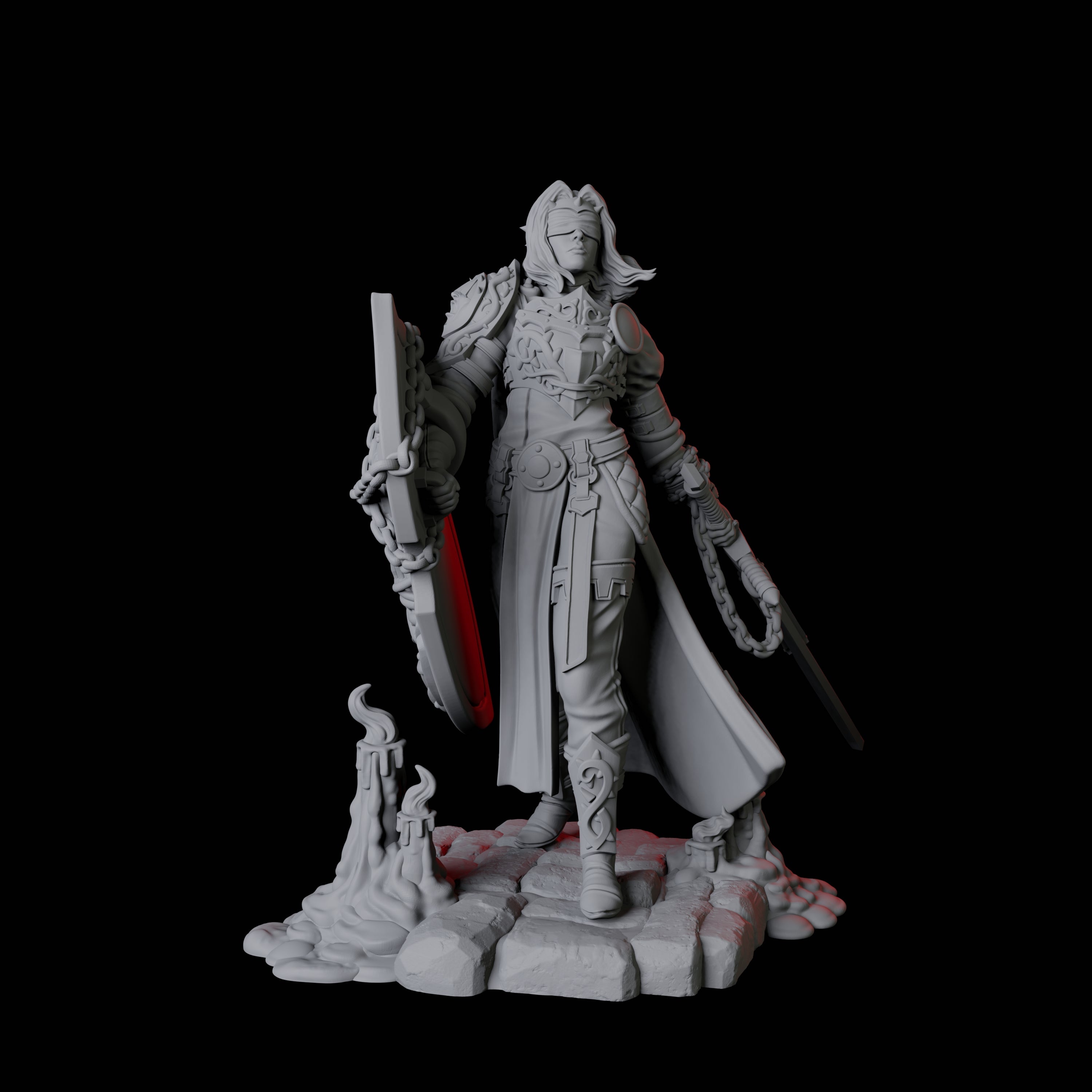 Blind Paladin Miniature for Dungeons and Dragons, Pathfinder or other TTRPGs
