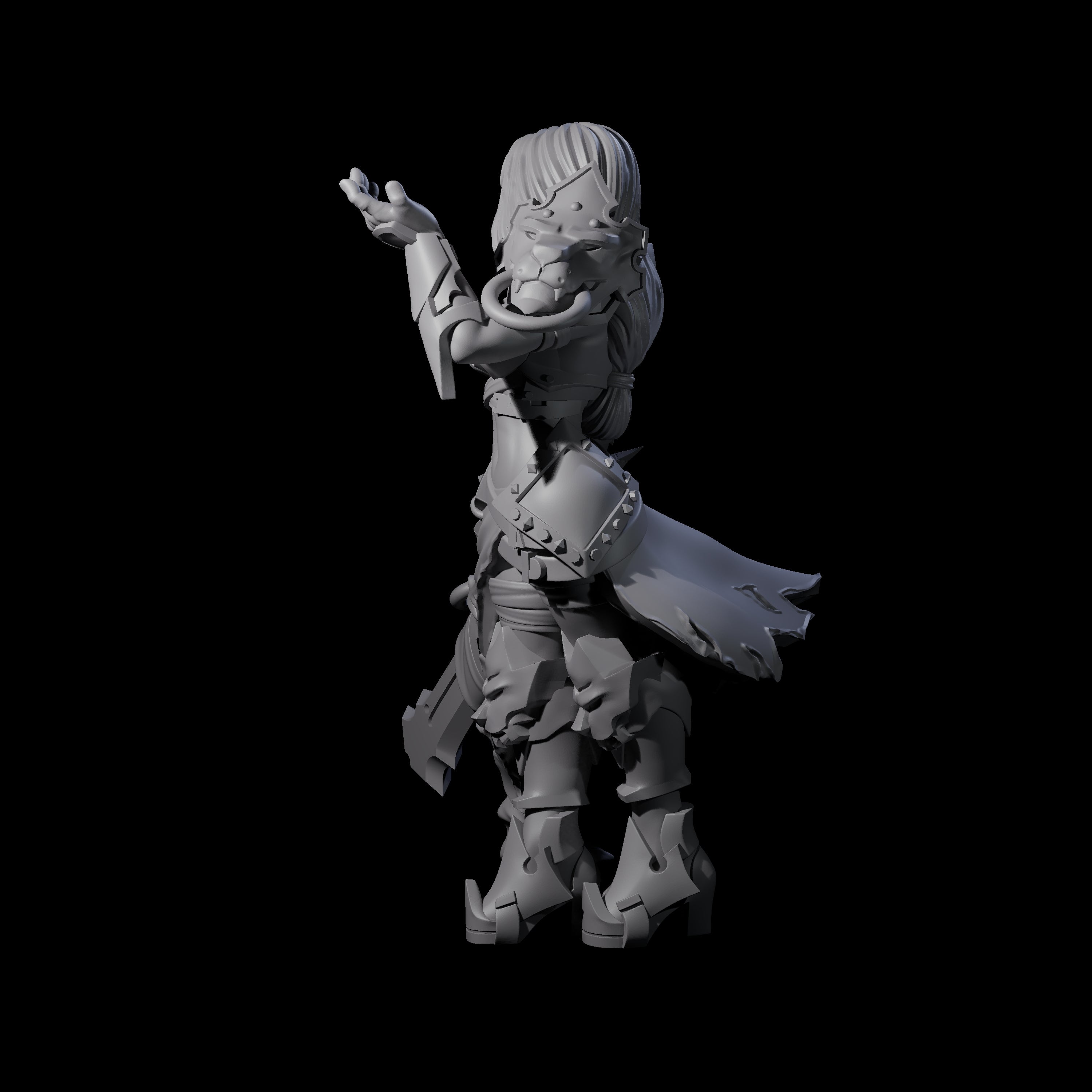 Blinded Dragon Guard Fighter Miniature for Dungeons and Dragons, Pathfinder or other TTRPGs
