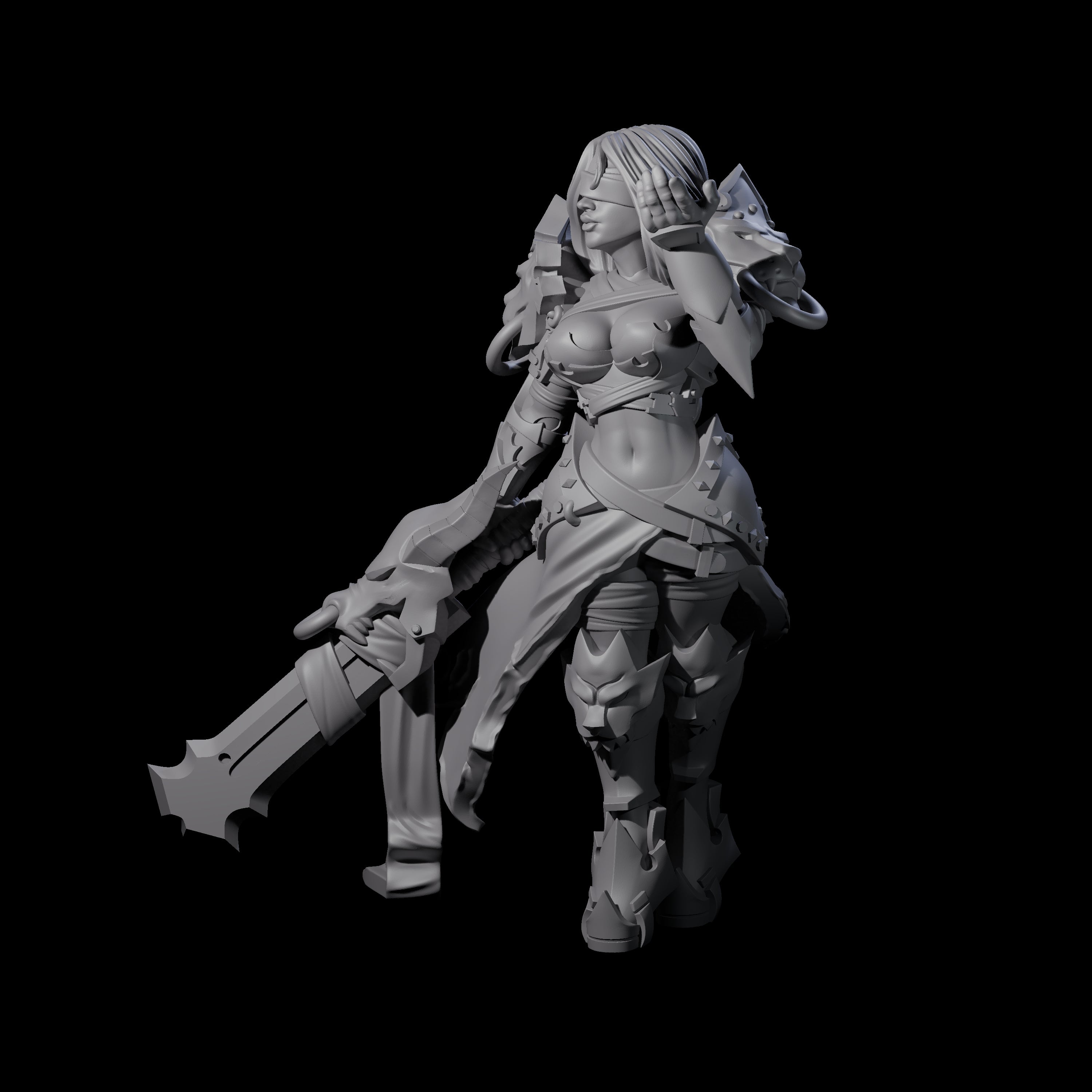 Blinded Dragon Guard Fighter Miniature for Dungeons and Dragons, Pathfinder or other TTRPGs