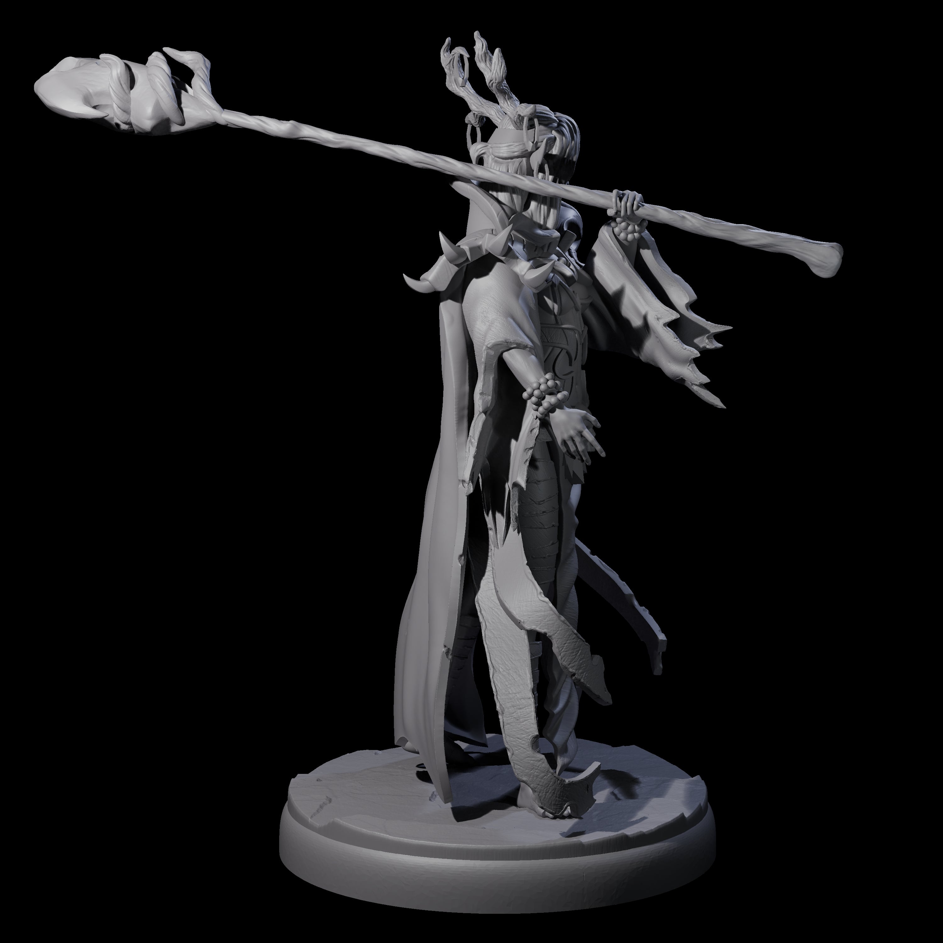 Blindfolded Dark Elf Witch C Miniature for Dungeons and Dragons, Pathfinder or other TTRPGs
