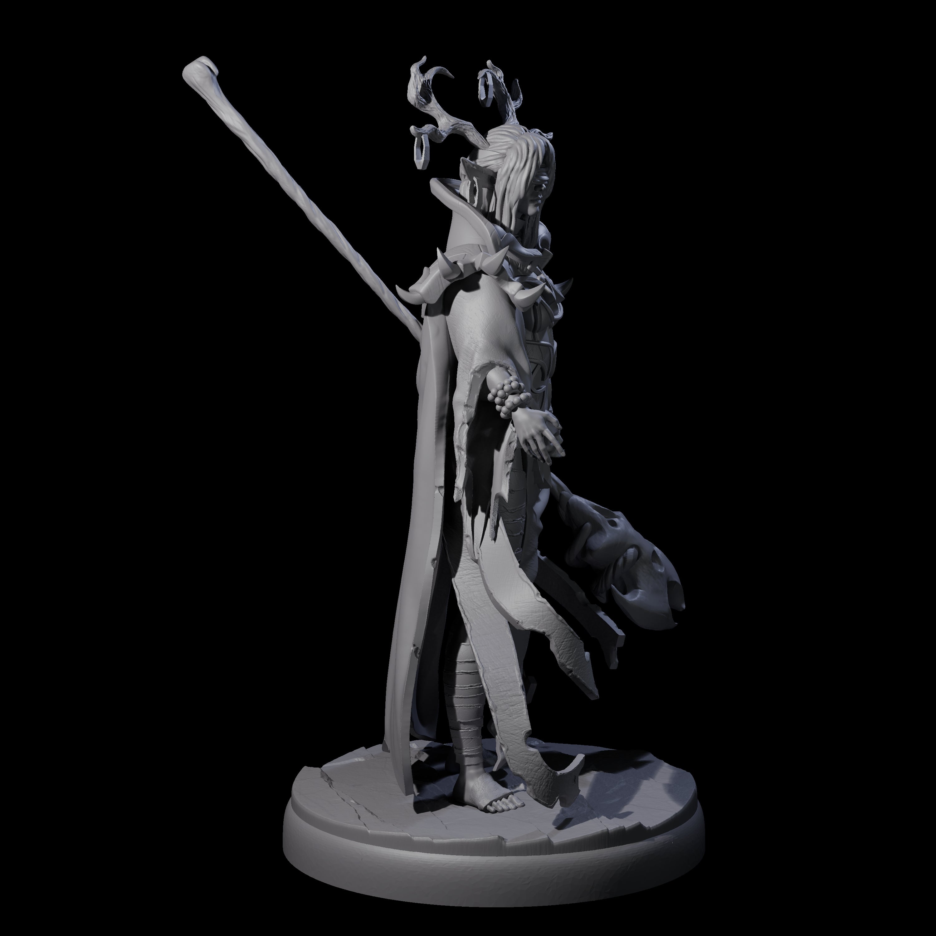 Blindfolded Dark Elf Witch D Miniature for Dungeons and Dragons, Pathfinder or other TTRPGs