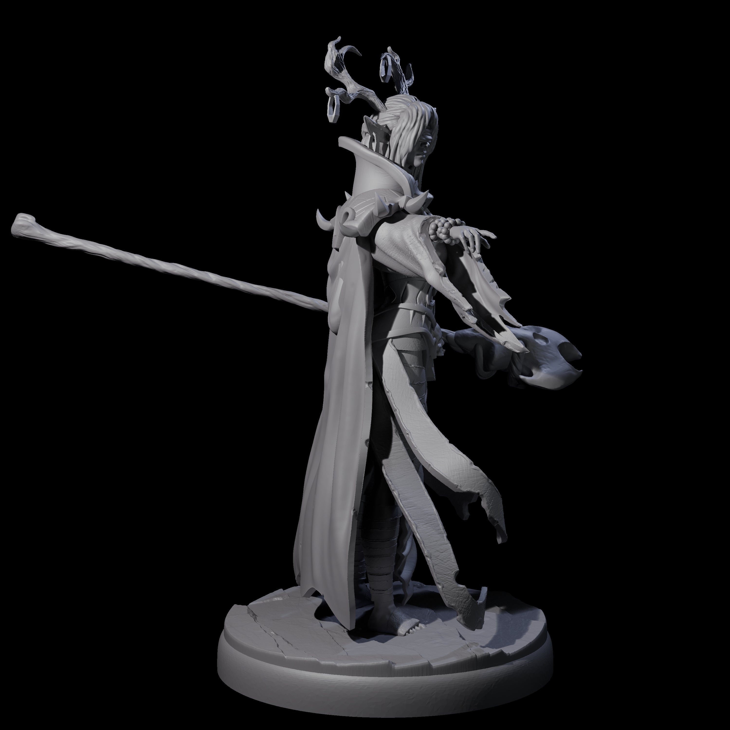 Blindfolded Dark Elf Witch E Miniature for Dungeons and Dragons, Pathfinder or other TTRPGs