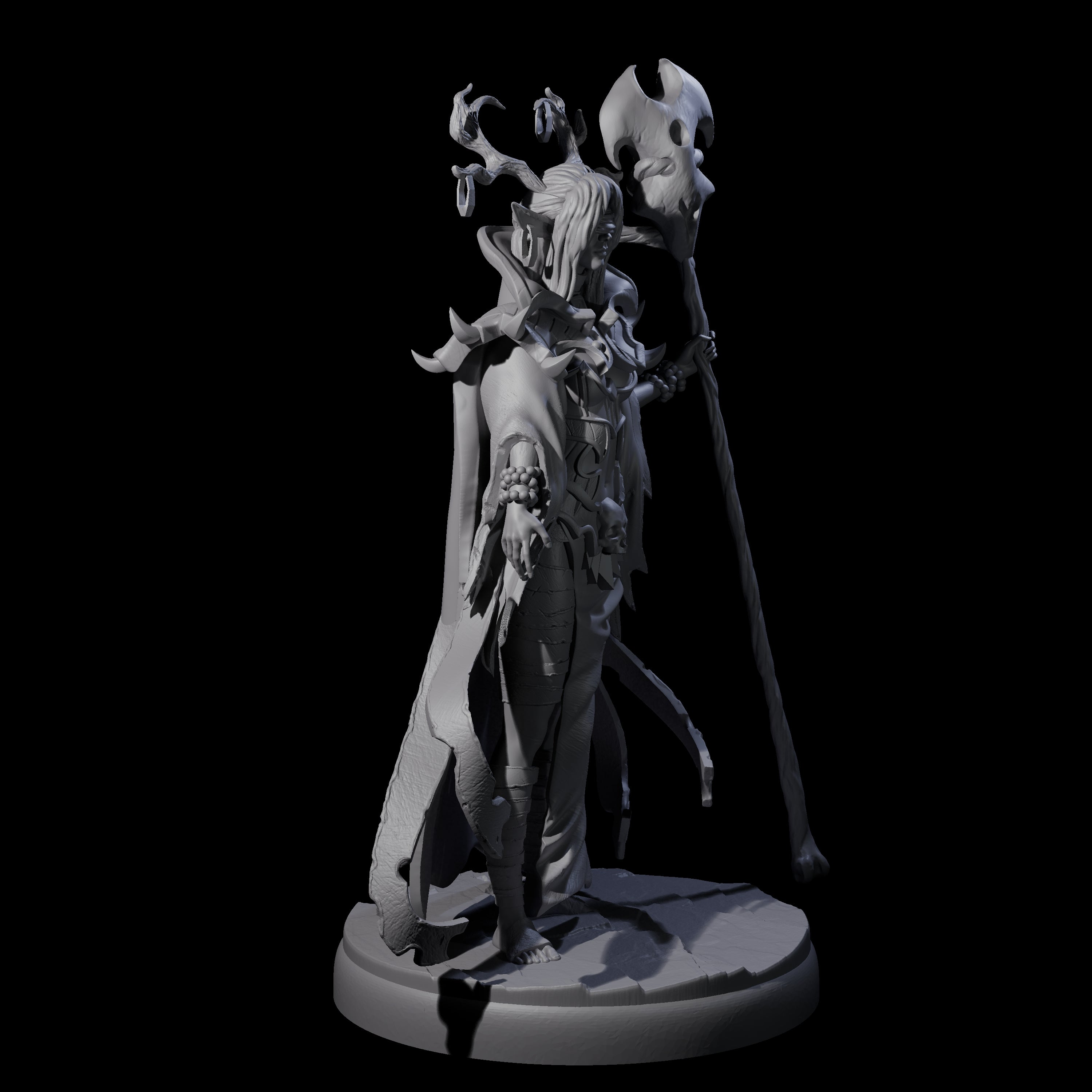 Blindfolded Dark Elf Witch F Miniature for Dungeons and Dragons, Pathfinder or other TTRPGs