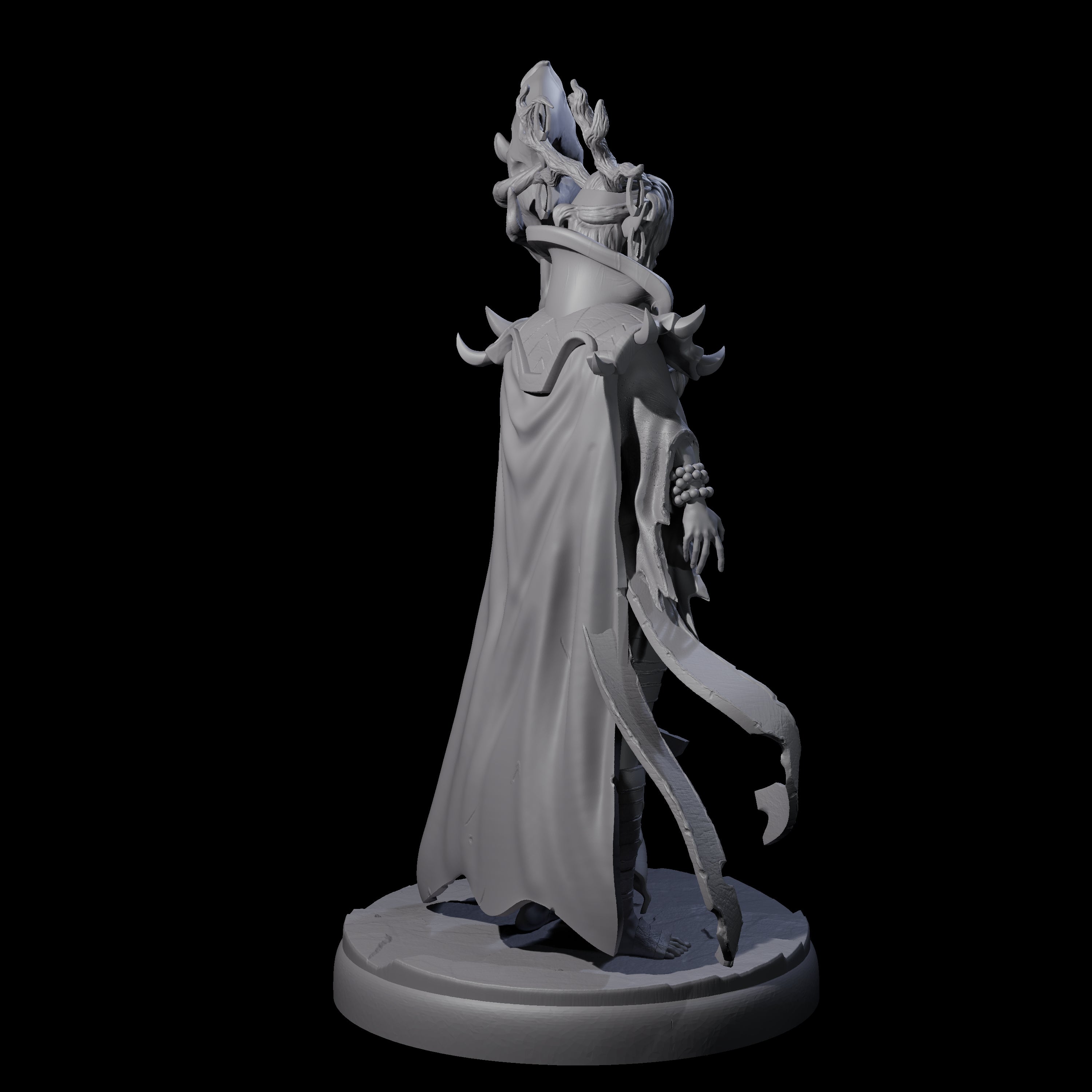 Blindfolded Dark Elf Witch F Miniature for Dungeons and Dragons, Pathfinder or other TTRPGs