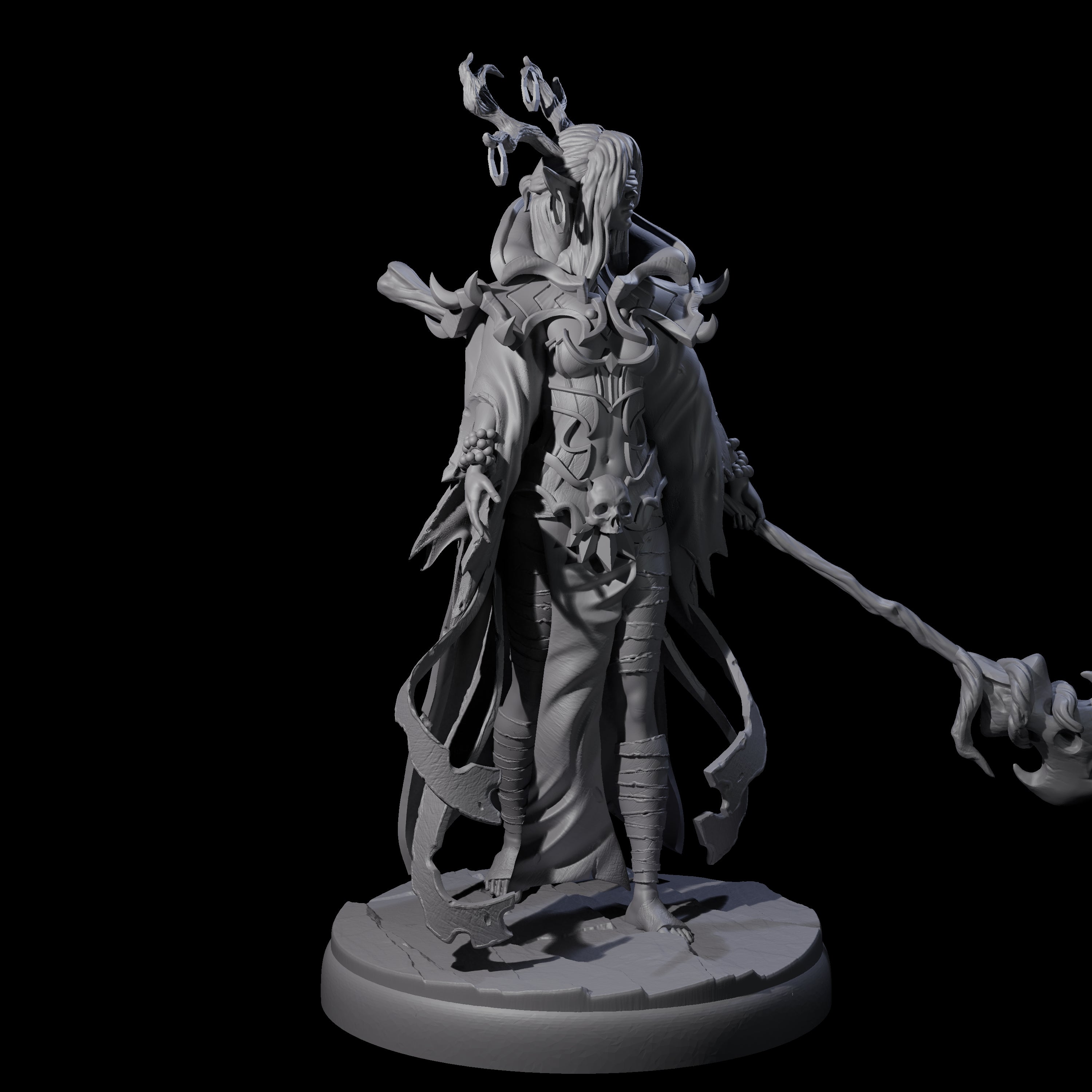 Blindfolded Dark Elf Witch G Miniature for Dungeons and Dragons, Pathfinder or other TTRPGs