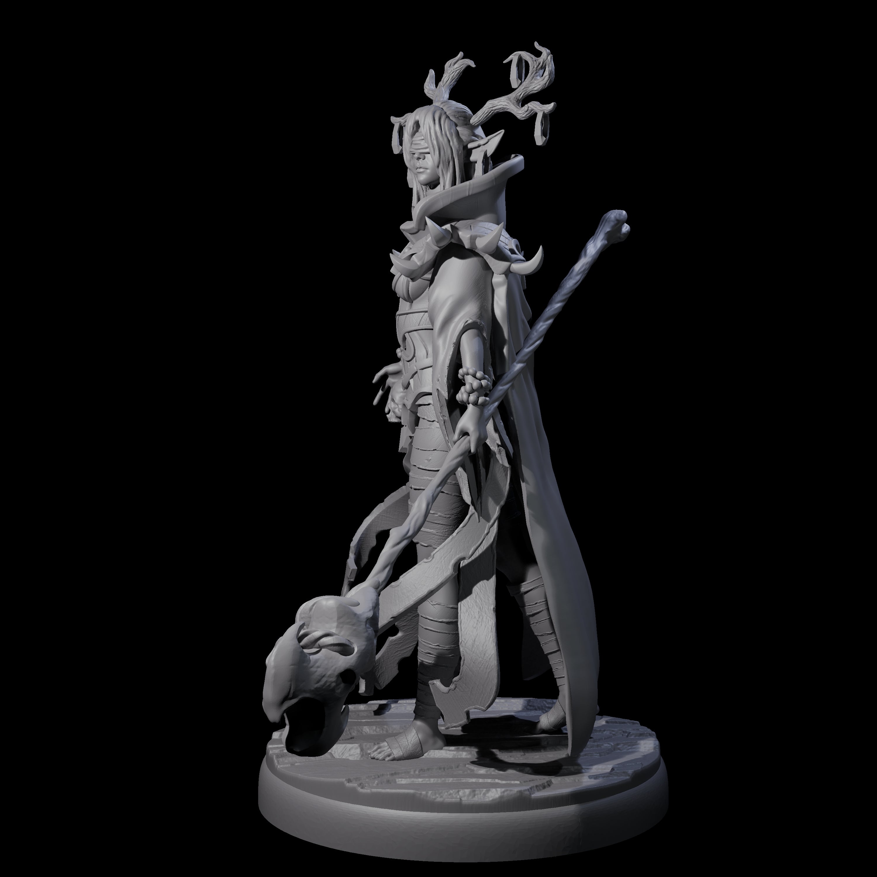 Blindfolded Dark Elf Witch G Miniature for Dungeons and Dragons, Pathfinder or other TTRPGs
