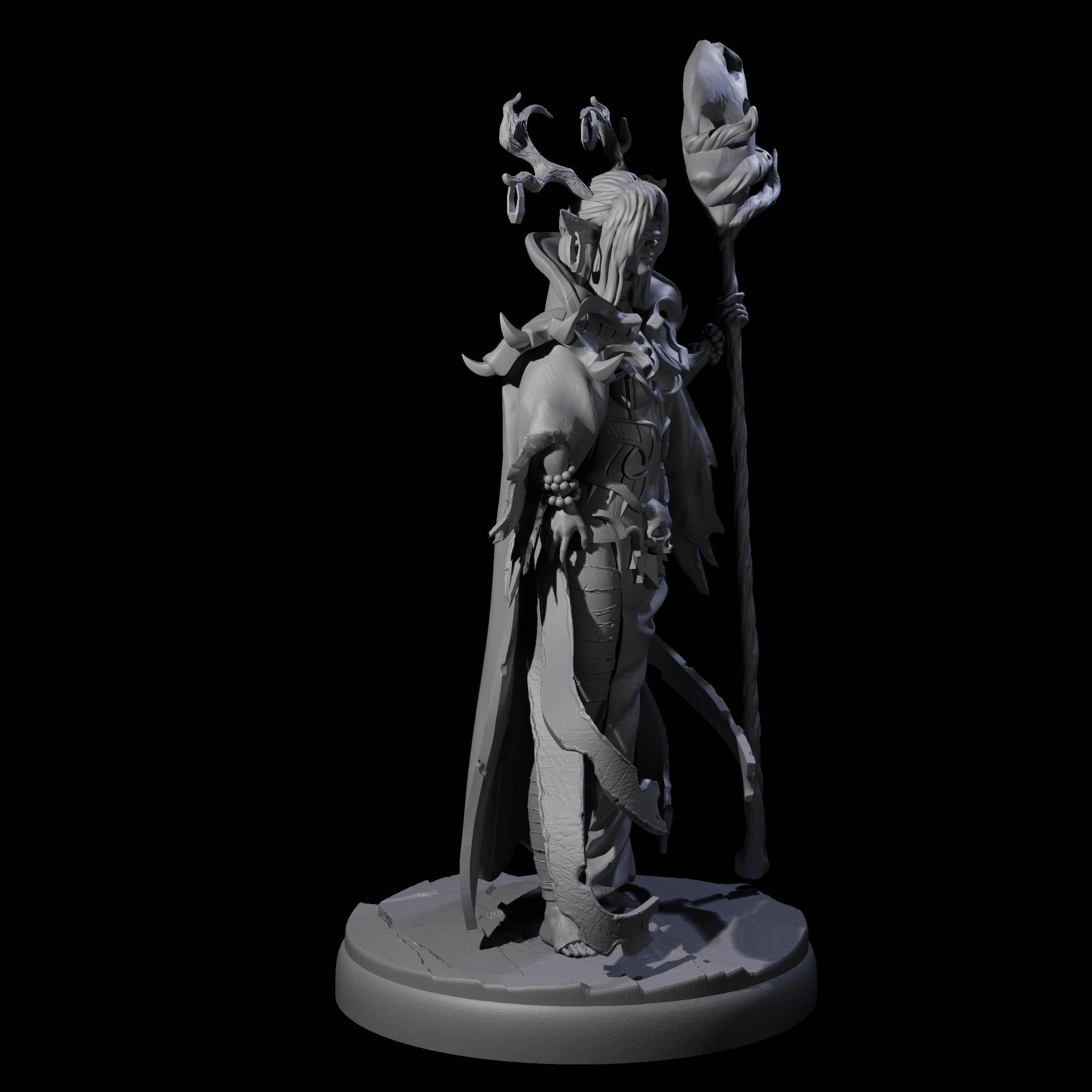 Blindfolded Dark Elf Witch H Miniature for Dungeons and Dragons, Pathfinder or other TTRPGs
