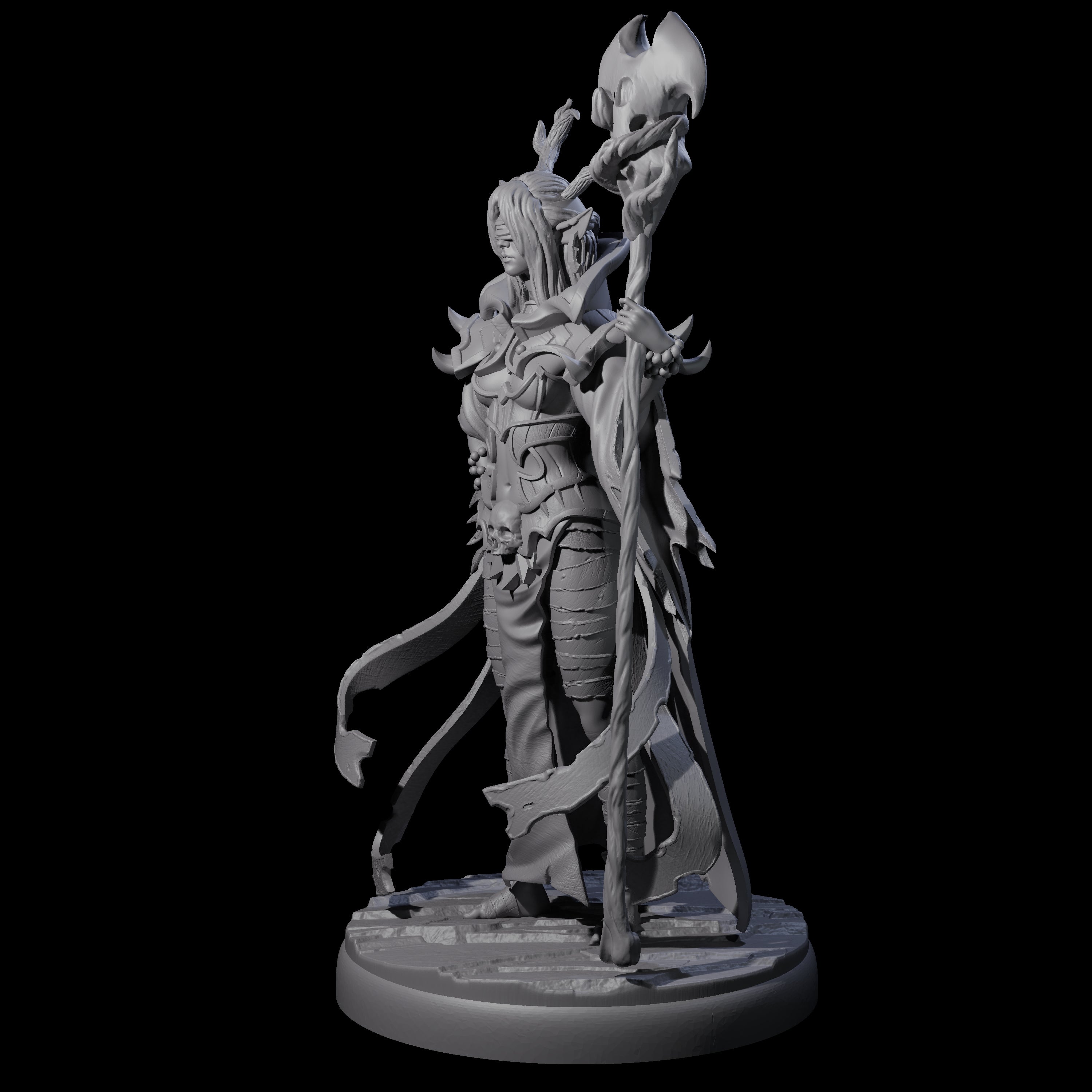 Blindfolded Dark Elf Witch H Miniature for Dungeons and Dragons, Pathfinder or other TTRPGs