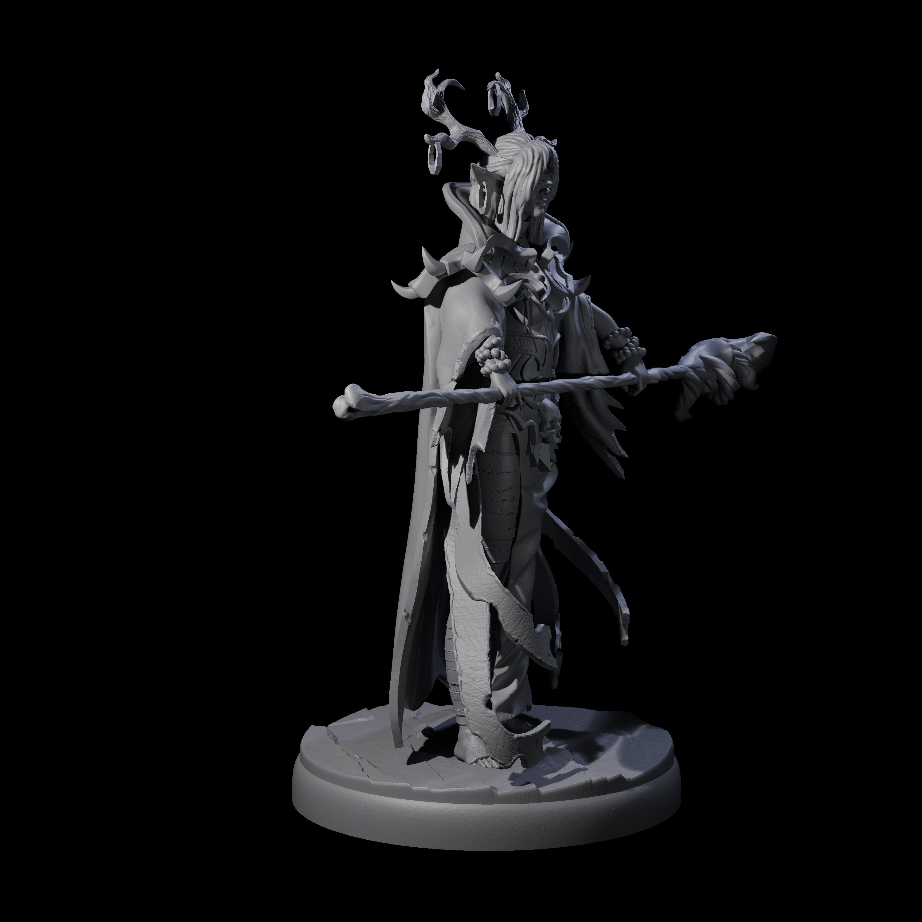 Blindfolded Dark Elf Witch I Miniature for Dungeons and Dragons, Pathfinder or other TTRPGs