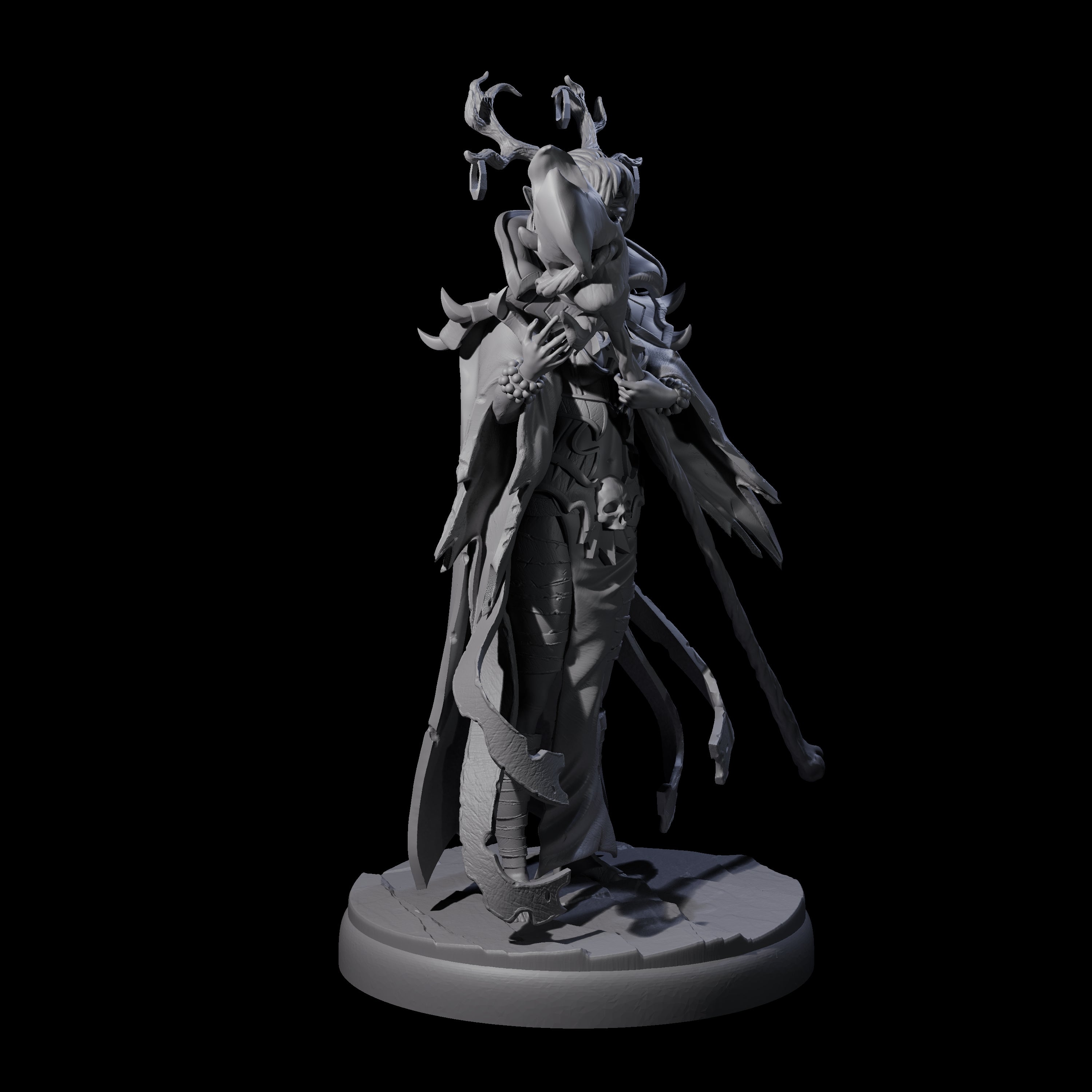 Blindfolded Dark Elf Witch J Miniature for Dungeons and Dragons, Pathfinder or other TTRPGs