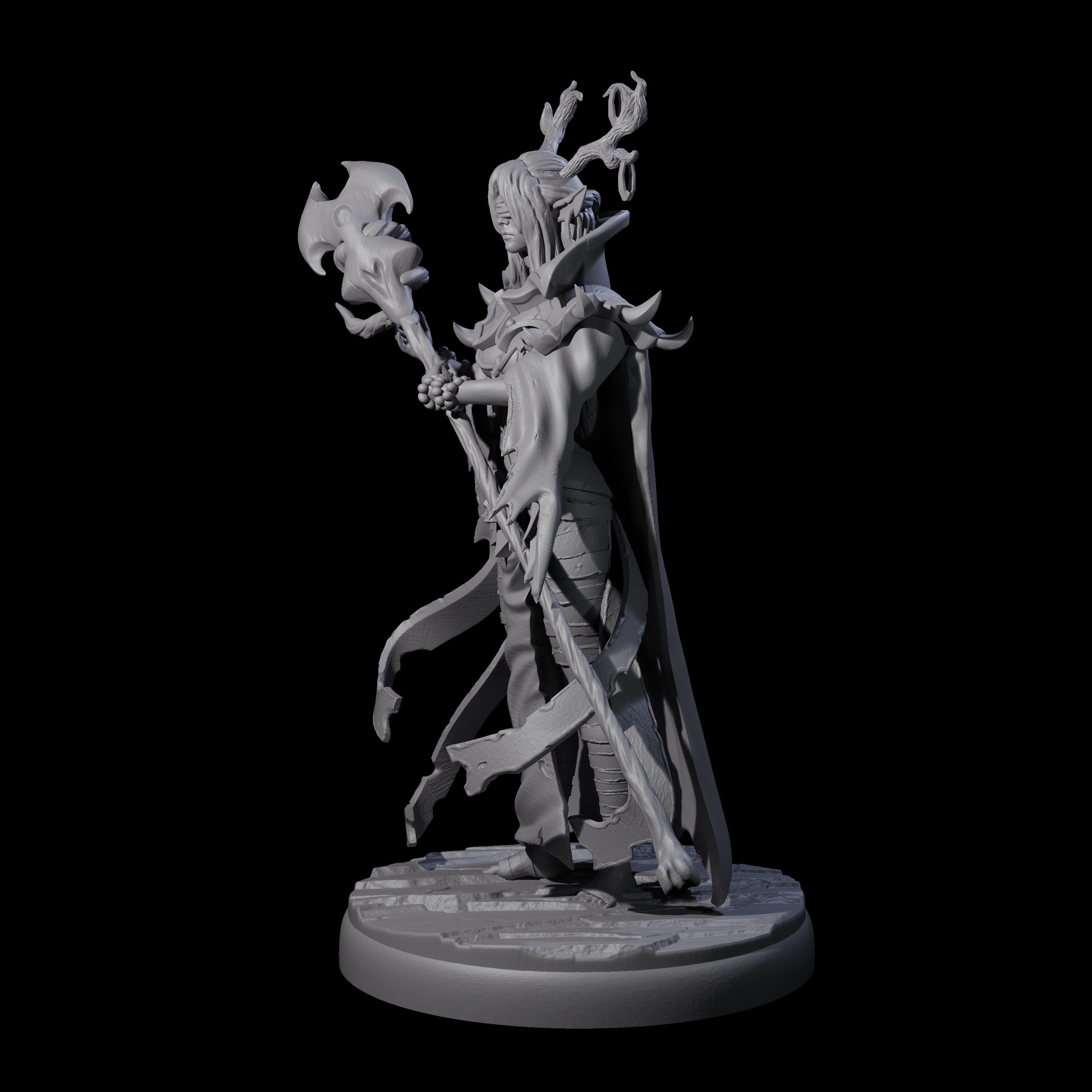 Blindfolded Dark Elf Witch J Miniature for Dungeons and Dragons, Pathfinder or other TTRPGs