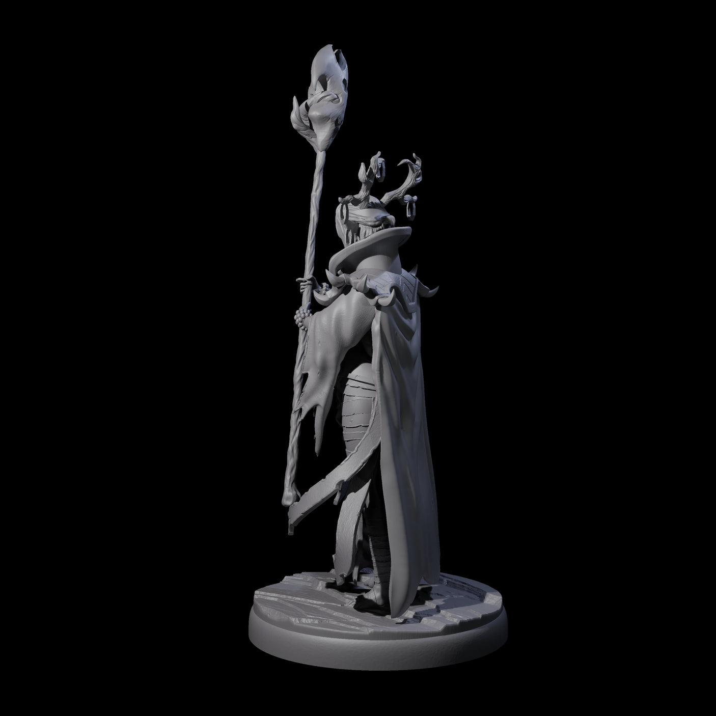 Blindfolded Dark Elf Witch K Miniature for Dungeons and Dragons, Pathfinder or other TTRPGs