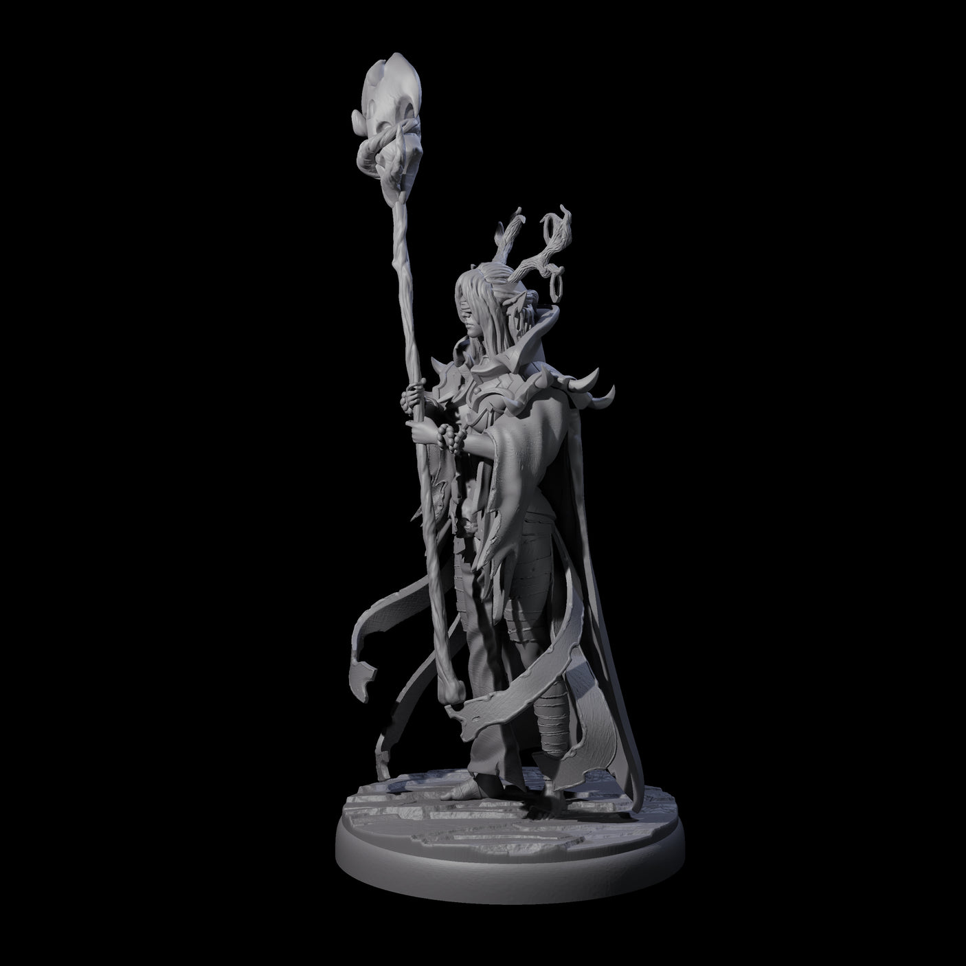 Blindfolded Dark Elf Witch K Miniature for Dungeons and Dragons, Pathfinder or other TTRPGs