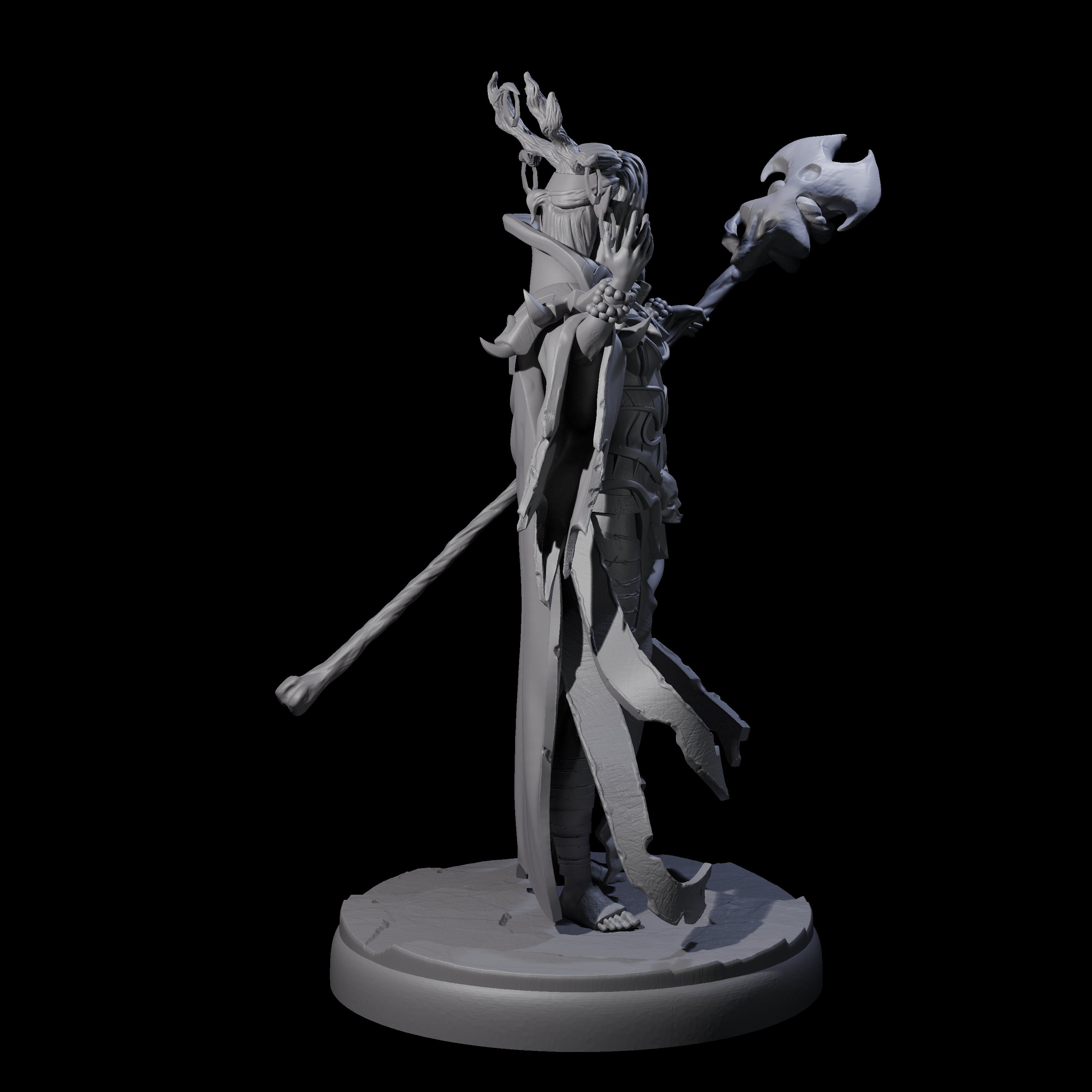 Blindfolded Dark Elf Witch L Miniature for Dungeons and Dragons, Pathfinder or other TTRPGs