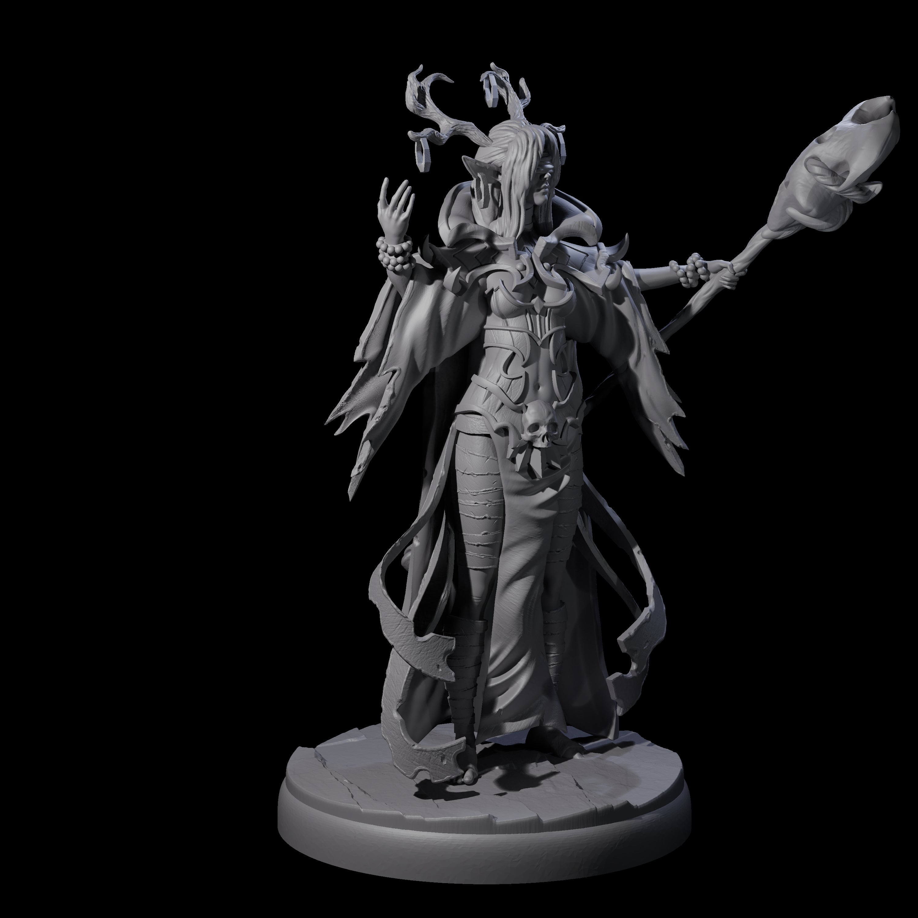 Blindfolded Dark Elf Witch L Miniature for Dungeons and Dragons, Pathfinder or other TTRPGs