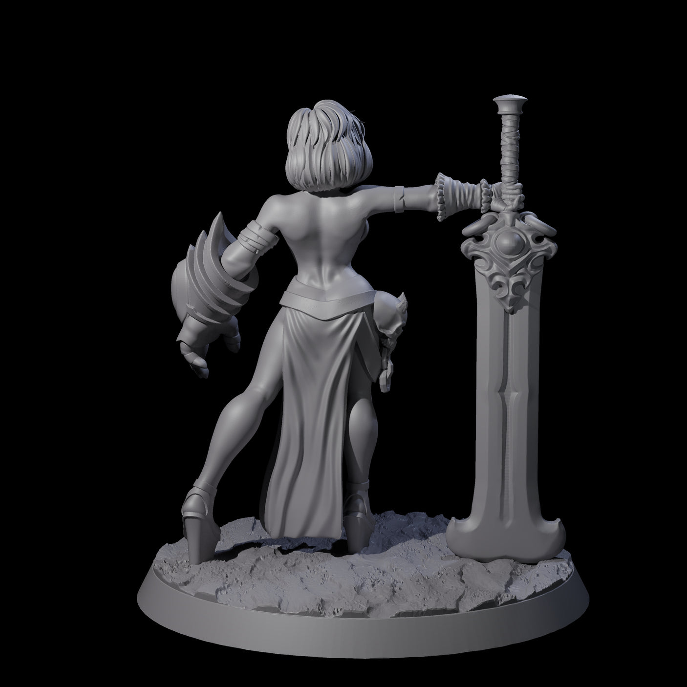 Blindfolded Vixen Warrior Miniature for Dungeons and Dragons, Pathfinder or other TTRPGs