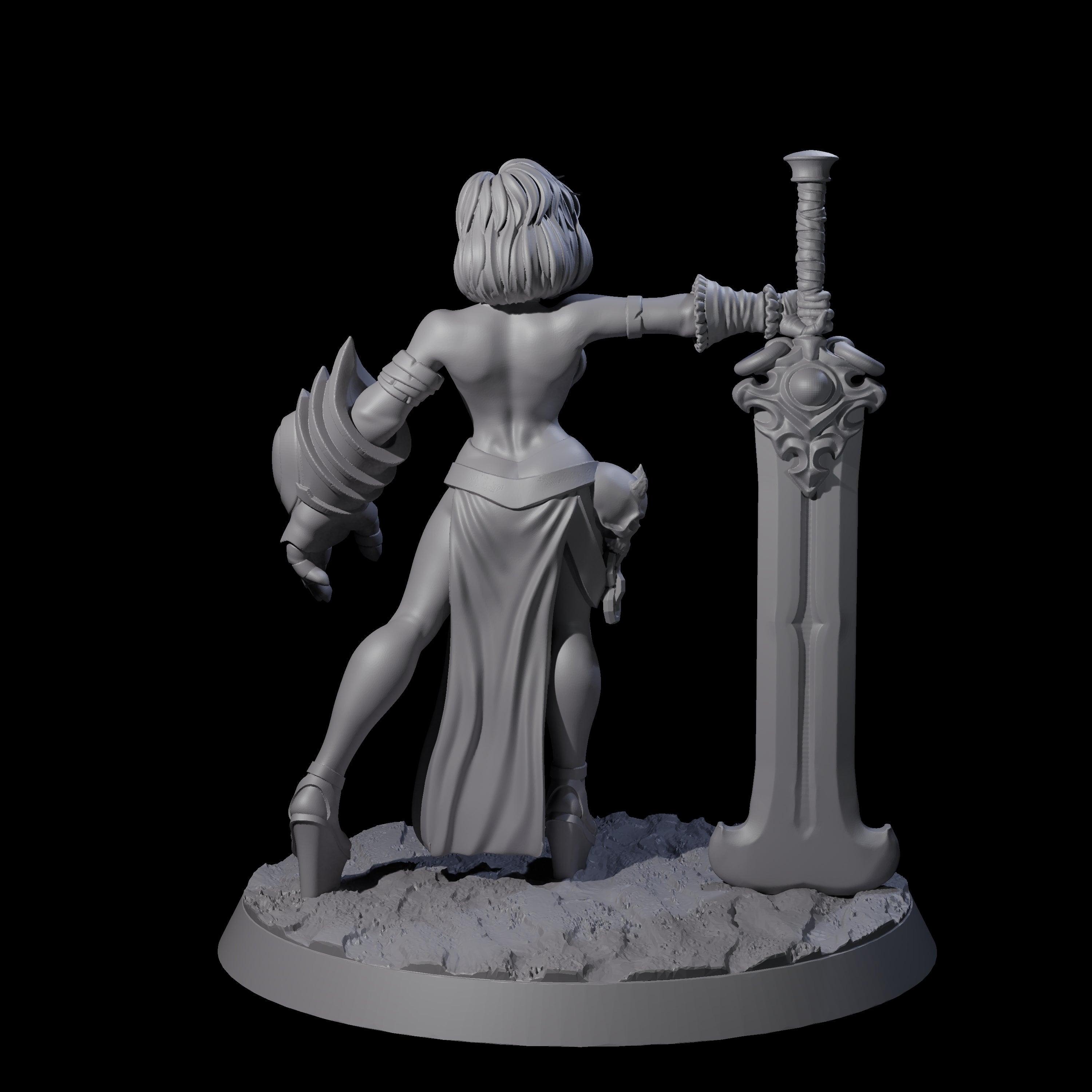 Blindfolded Vixen Warrior Miniature for Dungeons and Dragons, Pathfinder or other TTRPGs