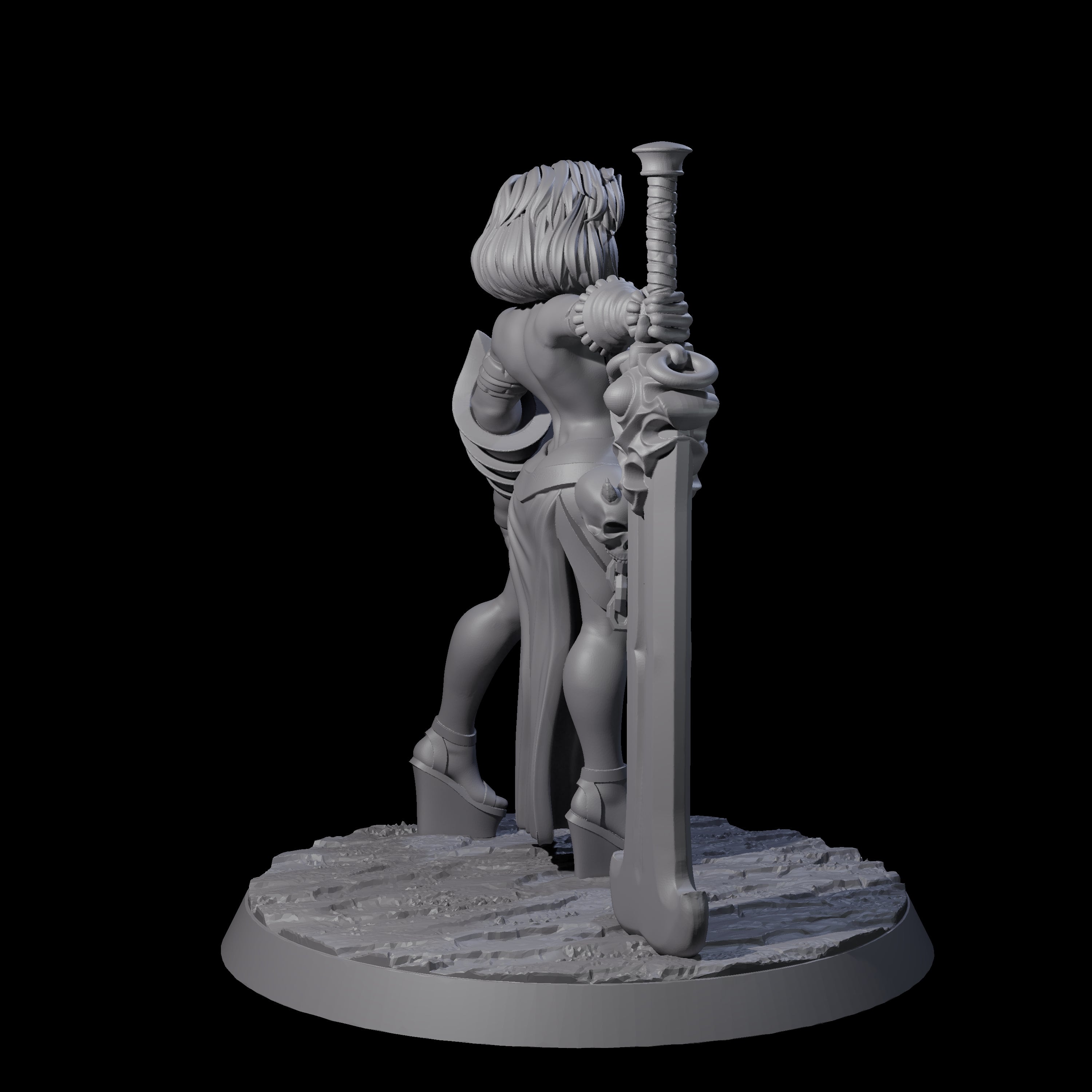 Blindfolded Vixen Warrior Miniature for Dungeons and Dragons, Pathfinder or other TTRPGs