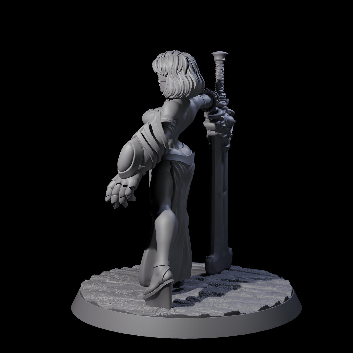 Blindfolded Vixen Warrior Miniature for Dungeons and Dragons, Pathfinder or other TTRPGs