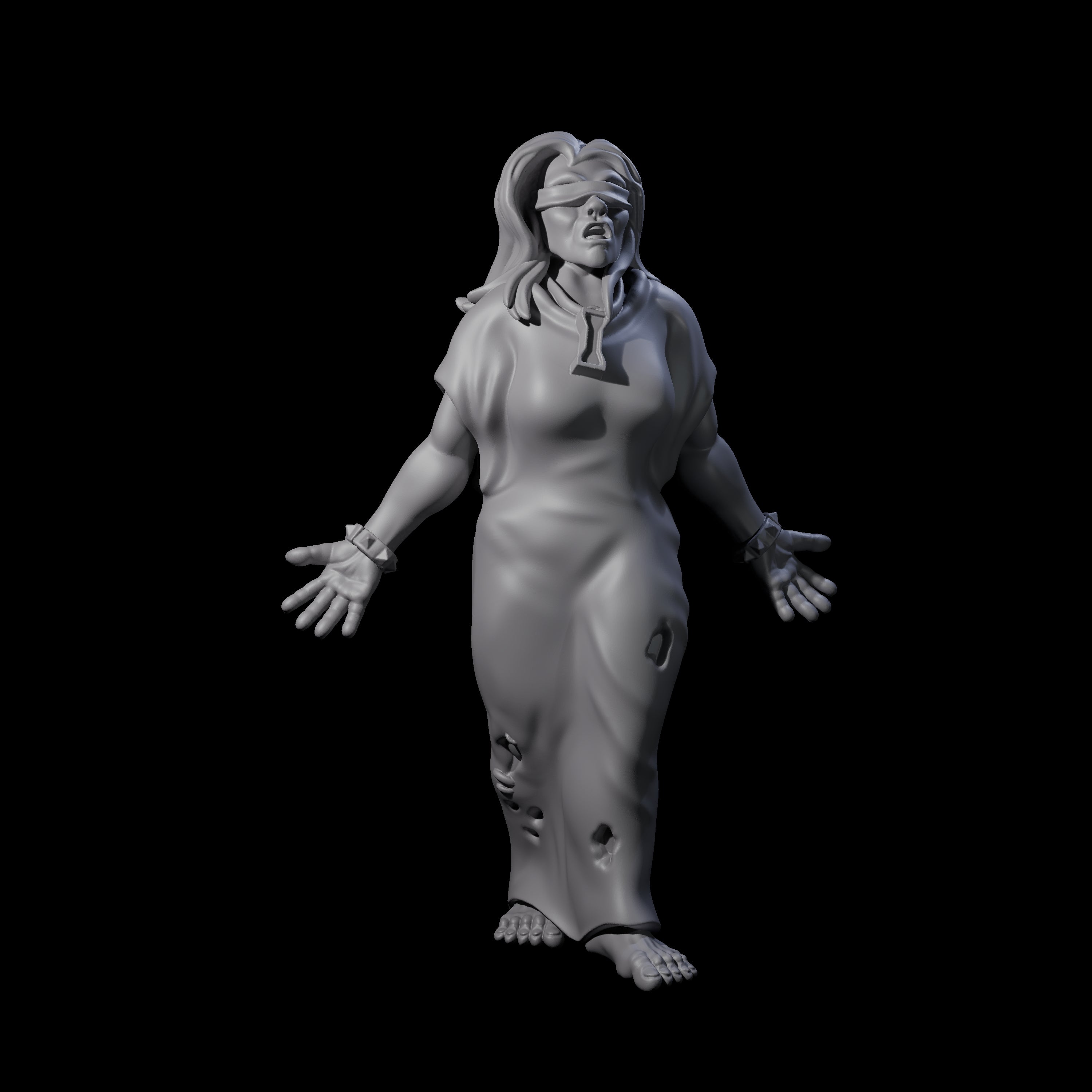 Blindfolded Zealot Miniature for Dungeons and Dragons, Pathfinder or other TTRPGs