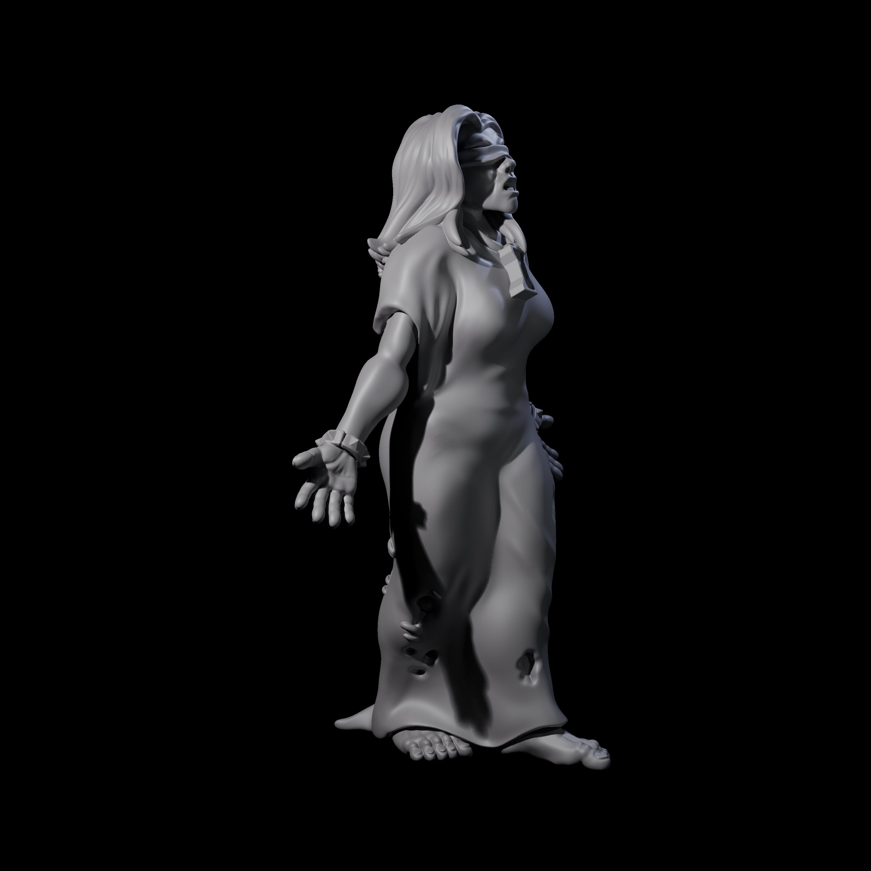 Blindfolded Zealot Miniature for Dungeons and Dragons, Pathfinder or other TTRPGs