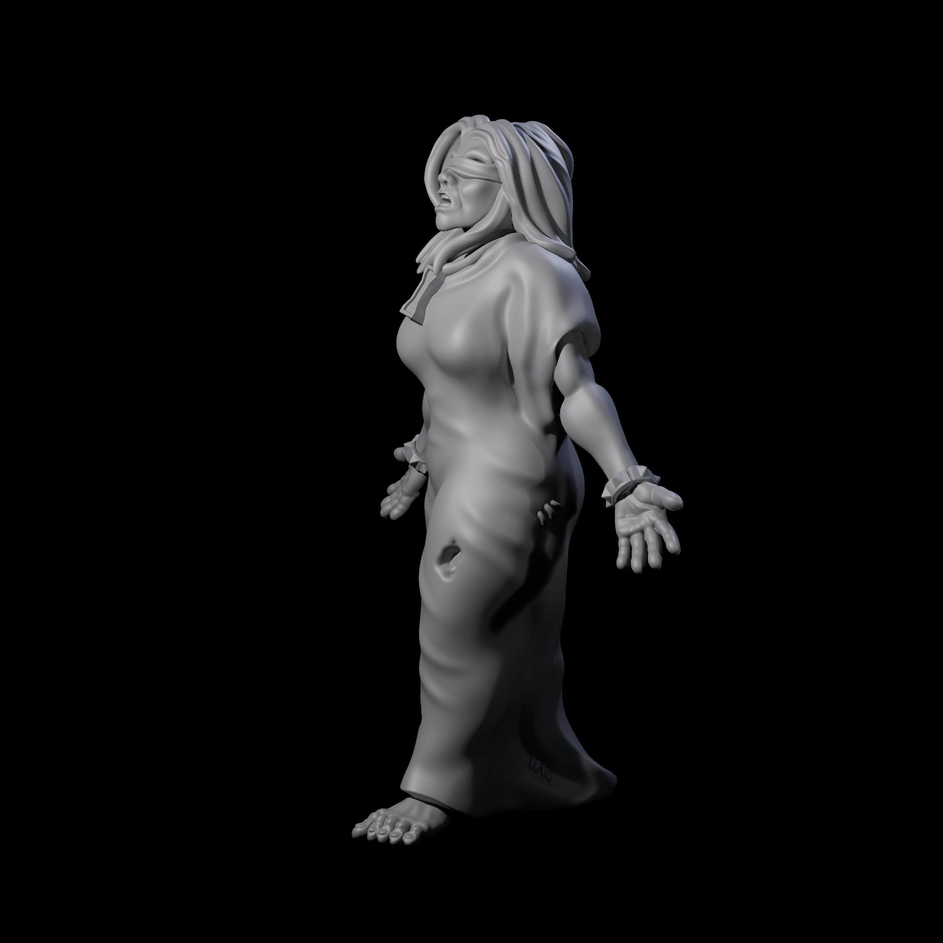 Blindfolded Zealot Miniature for Dungeons and Dragons, Pathfinder or other TTRPGs