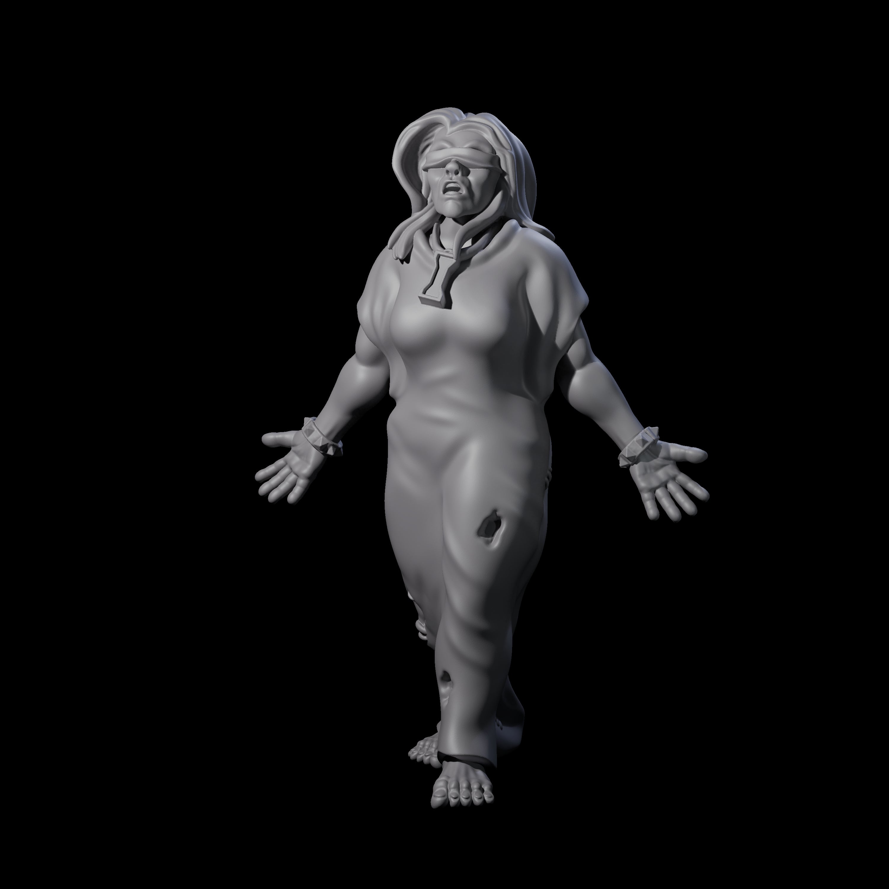Blindfolded Zealot Miniature for Dungeons and Dragons, Pathfinder or other TTRPGs