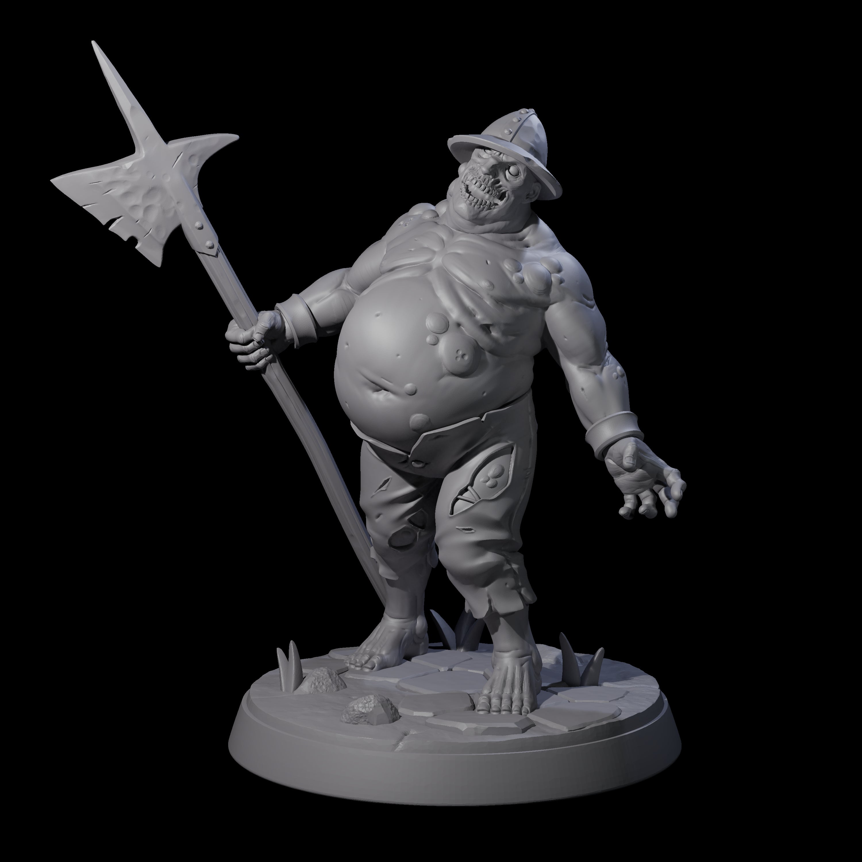 Bloated Stinky Zombie Guard A Miniature for Dungeons and Dragons, Pathfinder or other TTRPGs