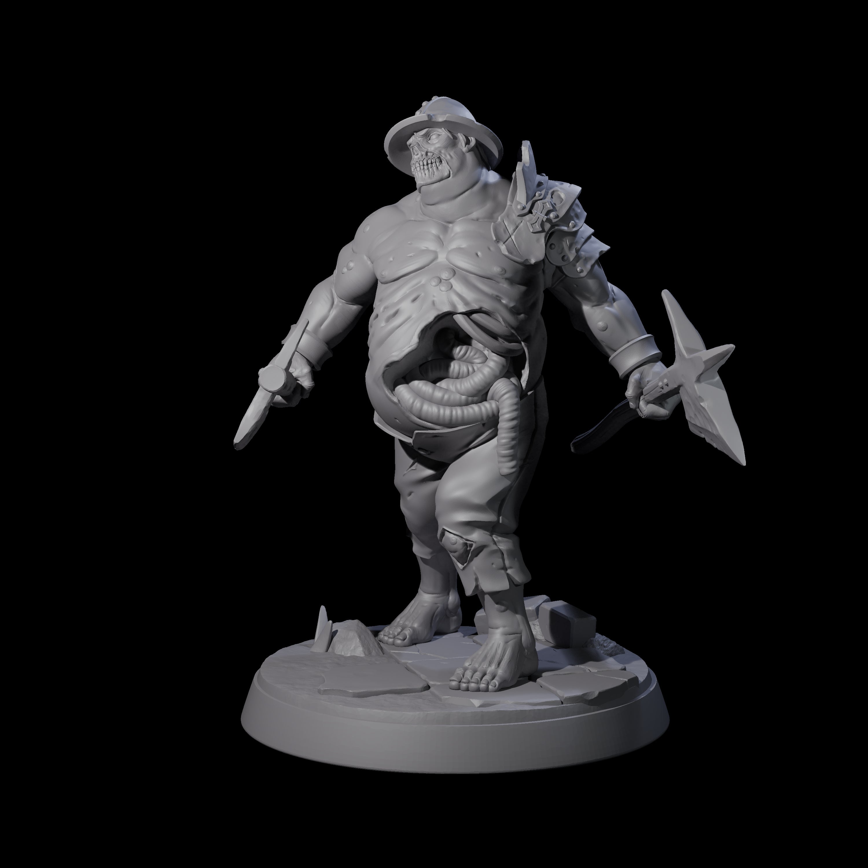 Bloated Stinky Zombie Guard C Miniature for Dungeons and Dragons, Pathfinder or other TTRPGs