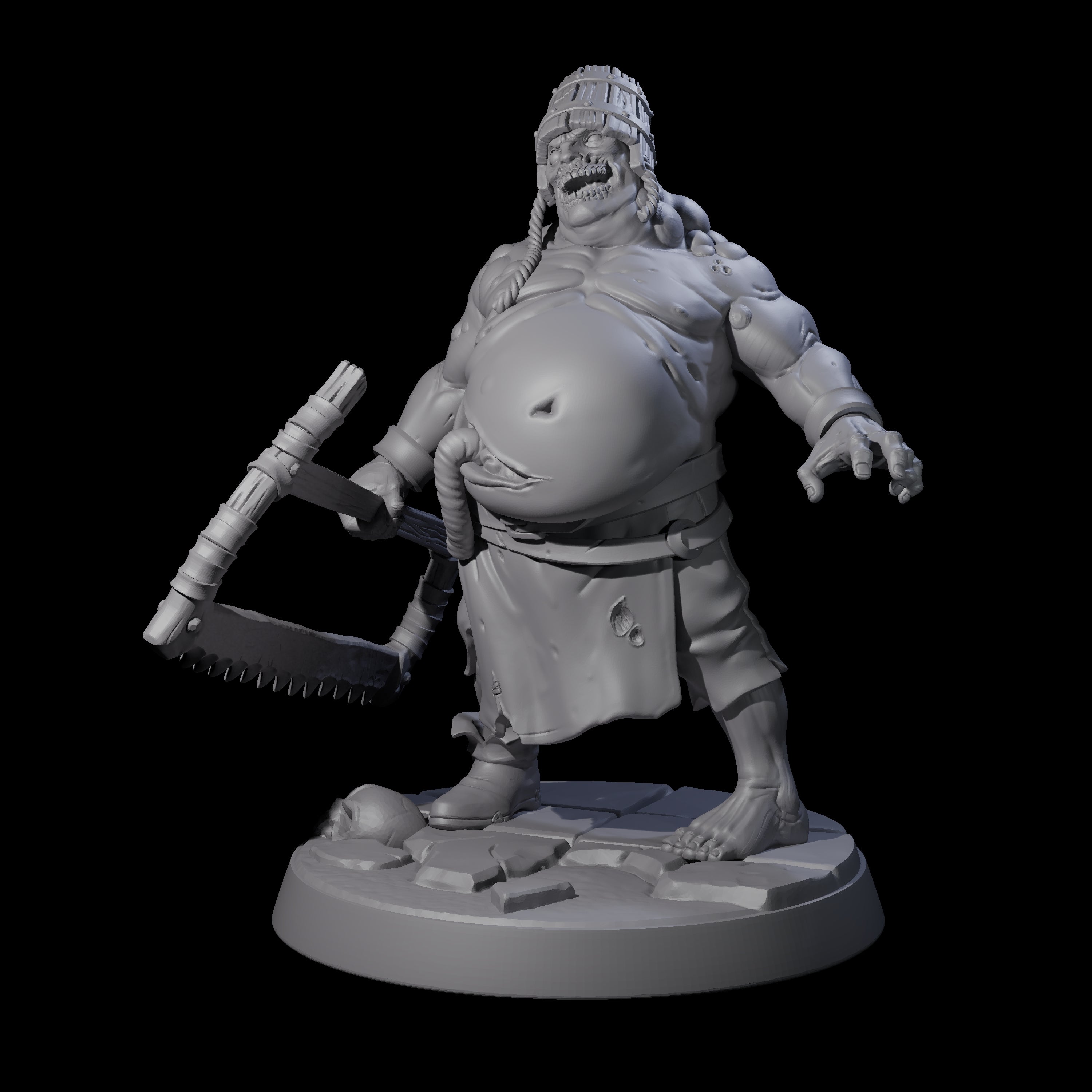Bloated Stinky Zombie Guard D Miniature for Dungeons and Dragons, Pathfinder or other TTRPGs