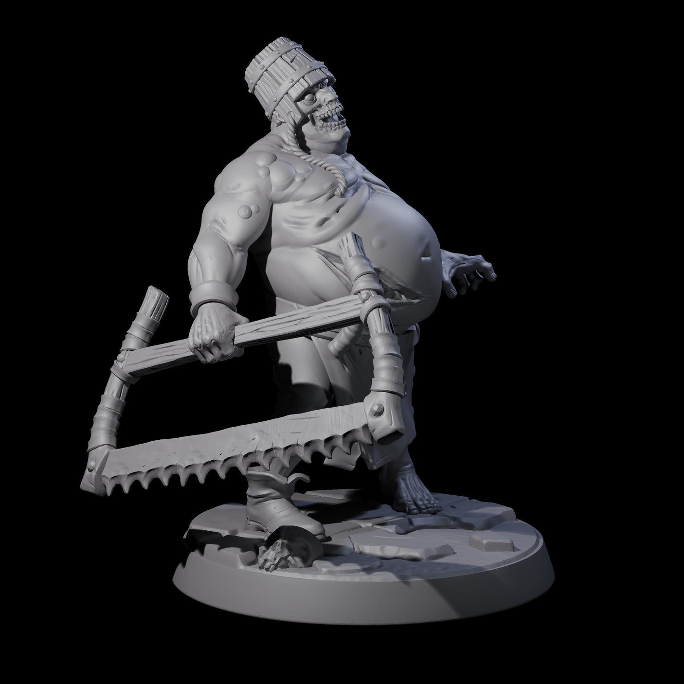 Bloated Stinky Zombie Guard D Miniature for Dungeons and Dragons, Pathfinder or other TTRPGs
