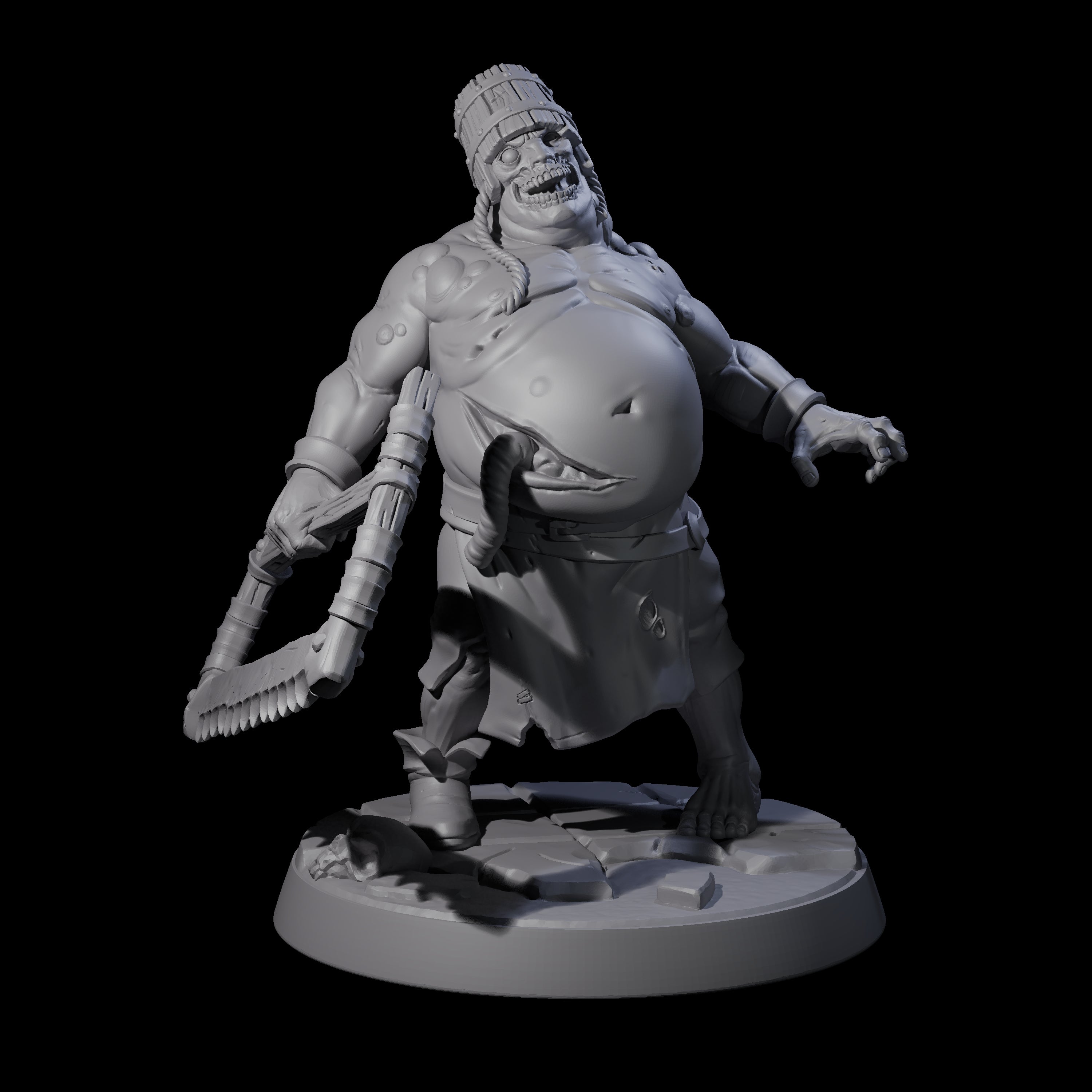 Bloated Stinky Zombie Guard D Miniature for Dungeons and Dragons, Pathfinder or other TTRPGs
