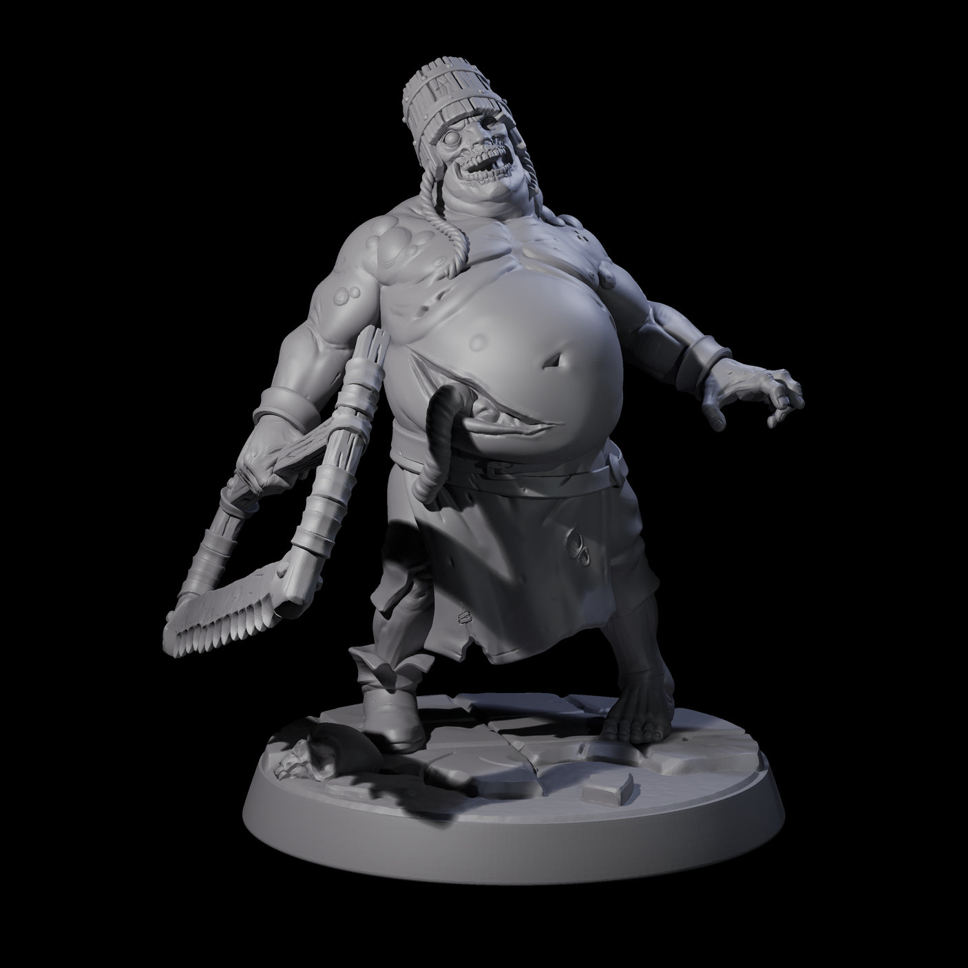 Bloated Stinky Zombie Guards Miniature for Dungeons and Dragons, Pathfinder or other TTRPGs