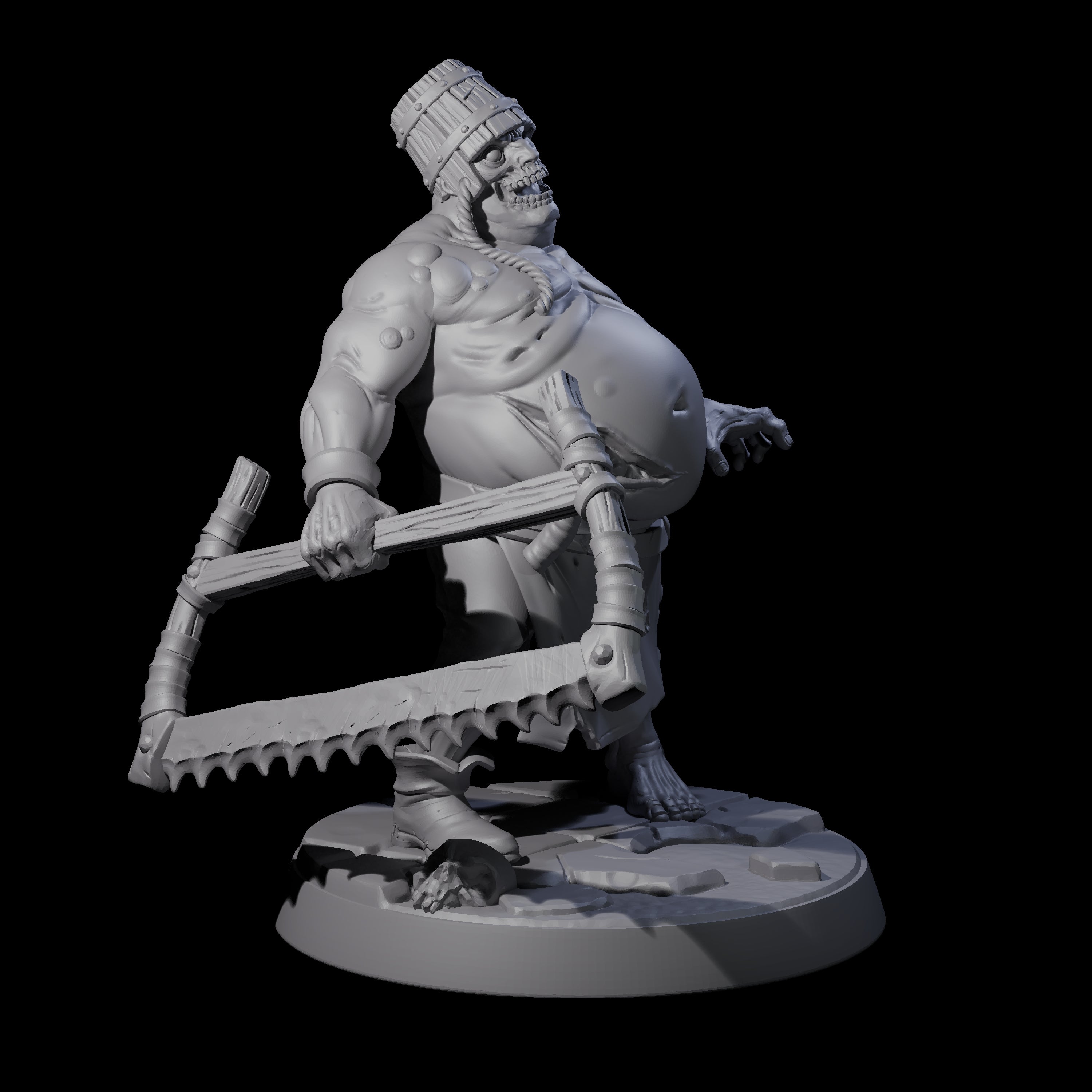 Bloated Stinky Zombie Guards Miniature for Dungeons and Dragons, Pathfinder or other TTRPGs