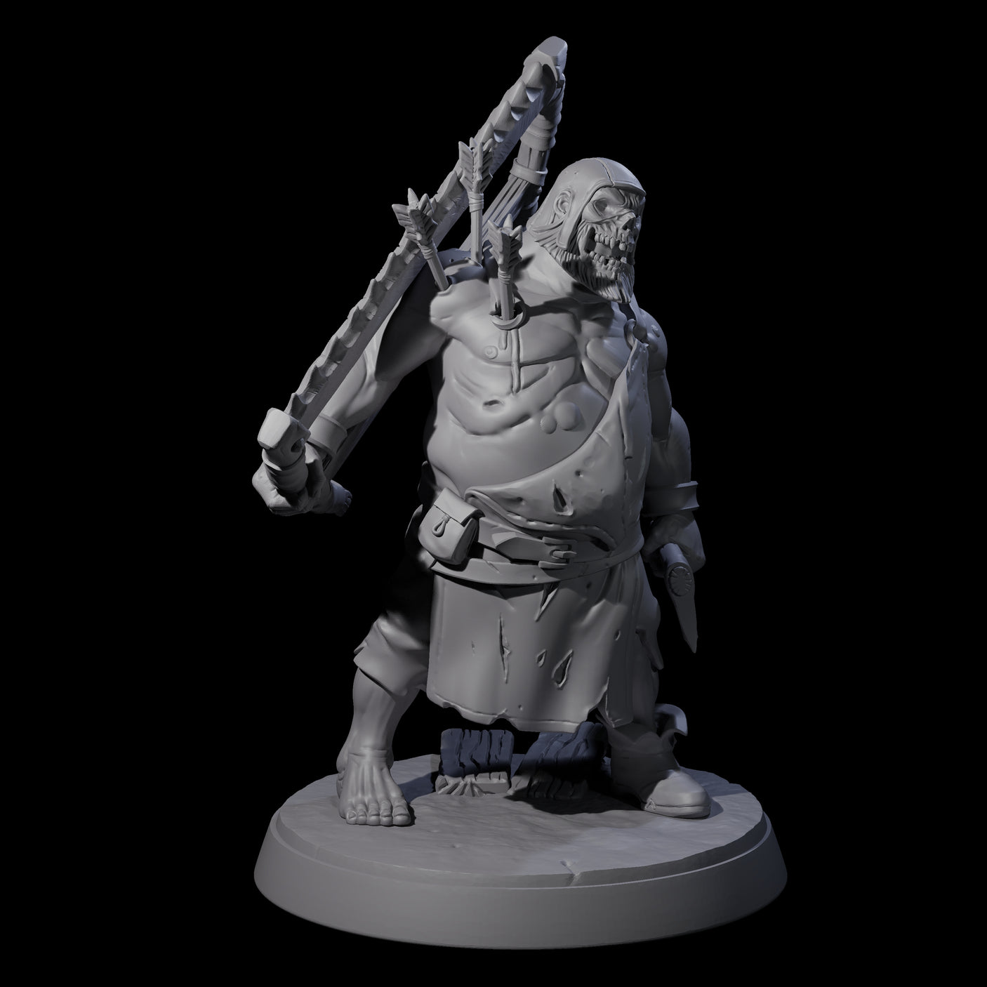 Bloated Stinky Zombie Guards Miniature for Dungeons and Dragons, Pathfinder or other TTRPGs