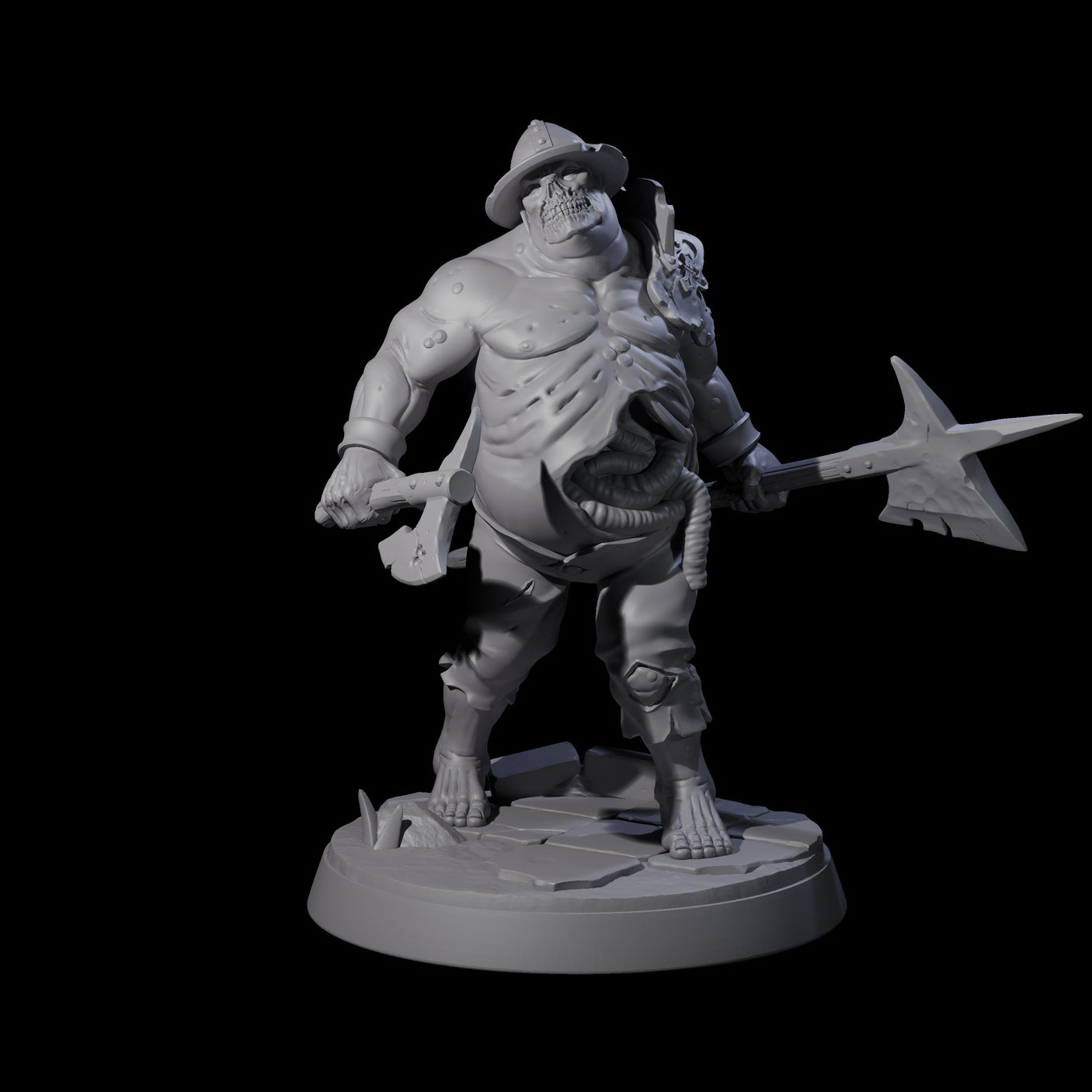 Bloated Stinky Zombie Guards Miniature for Dungeons and Dragons, Pathfinder or other TTRPGs