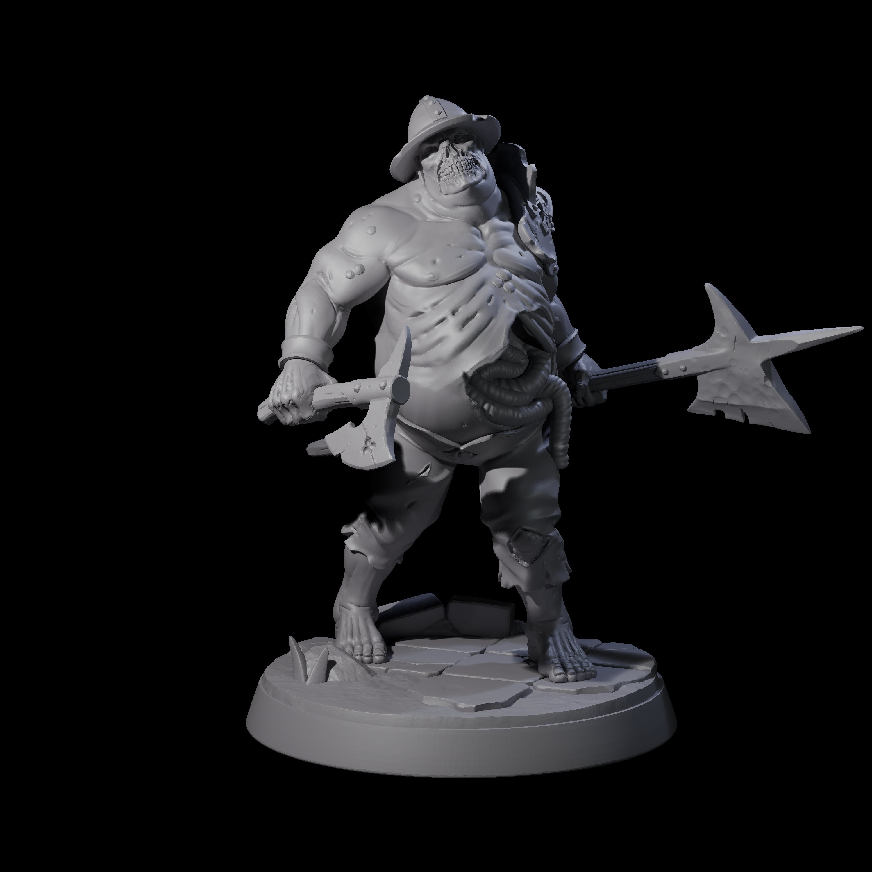 Bloated Stinky Zombie Guards Miniature for Dungeons and Dragons, Pathfinder or other TTRPGs