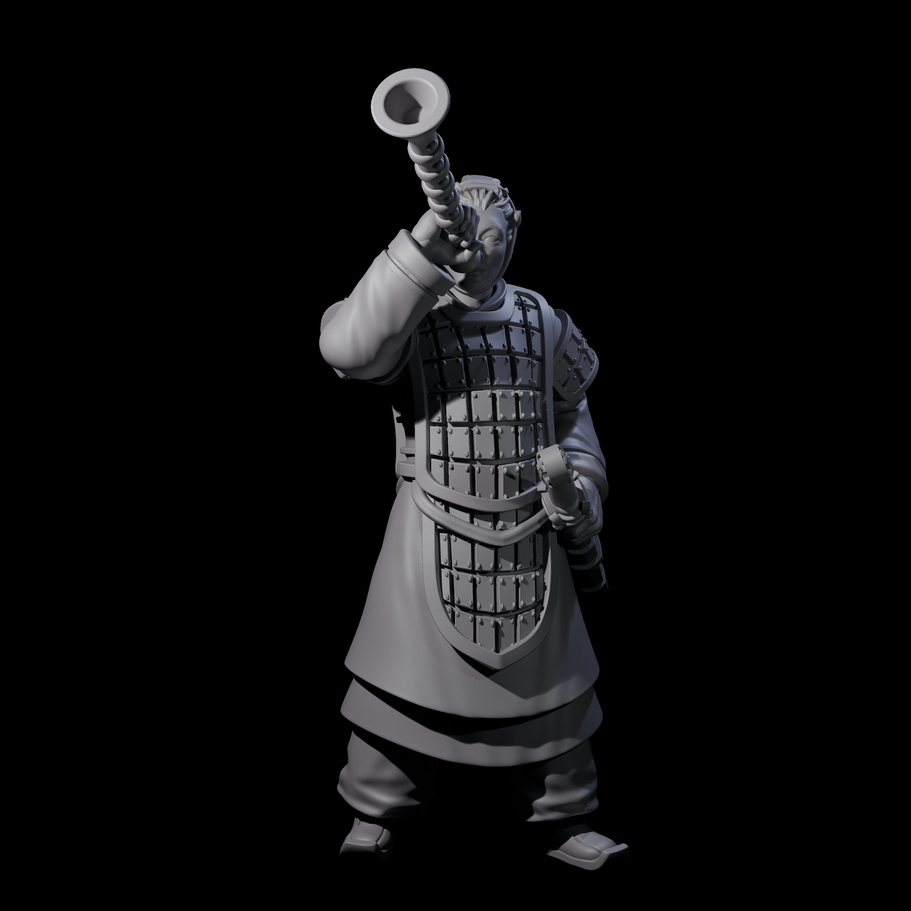 Blowing Chinese Musician Miniature for Dungeons and Dragons, Pathfinder or other TTRPGs