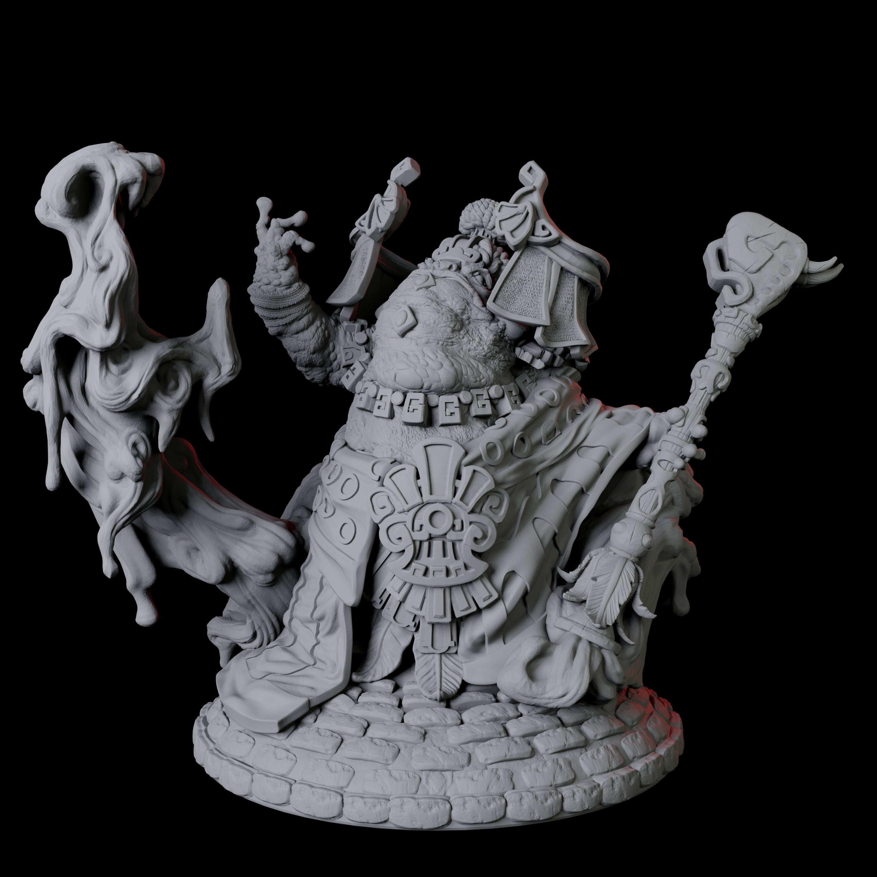 Boggard Priestess B Miniature for Dungeons and Dragons, Pathfinder or other TTRPGs